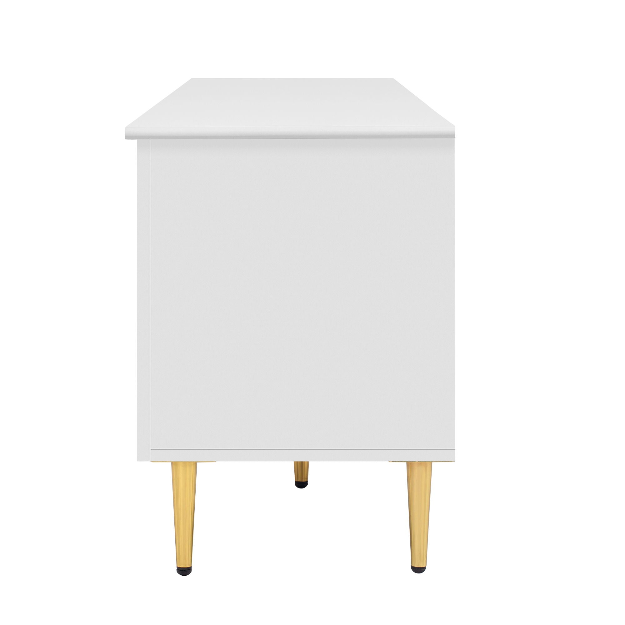 Retro TV Stand With 6 Metal Legs, 2 Cabinets, 4 Drawers And Anti-Tip Device