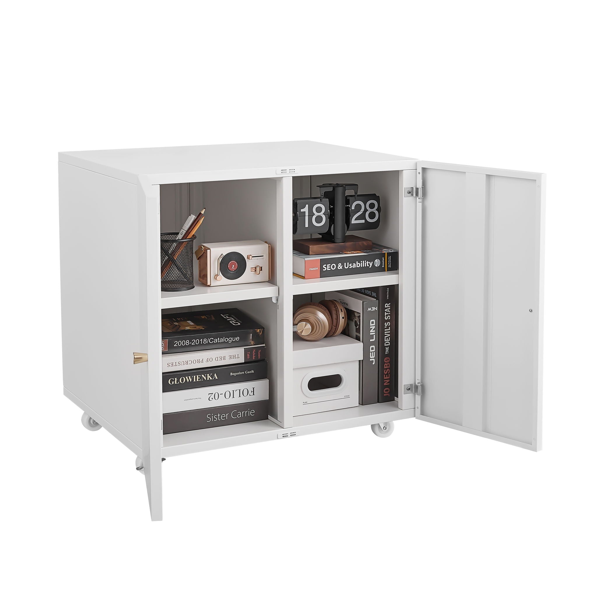 Office Furniture Copier Cabinet 2 Door Steel Copier Stand Mobile Pedestal File Printer Stand - Best Buy Furniture