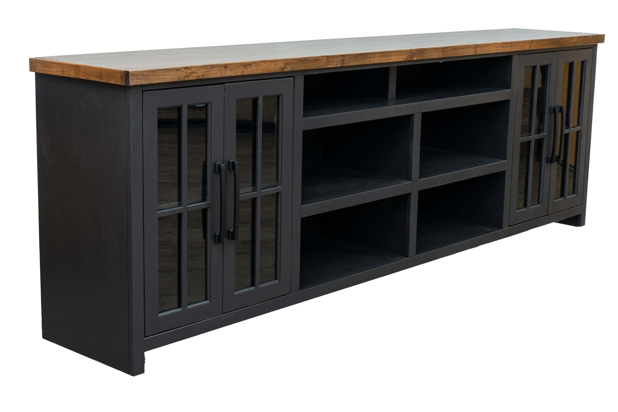 Essex - TV Stand Console For TVs Up To 100" - Black, Whiskey - Best Buy Furniture