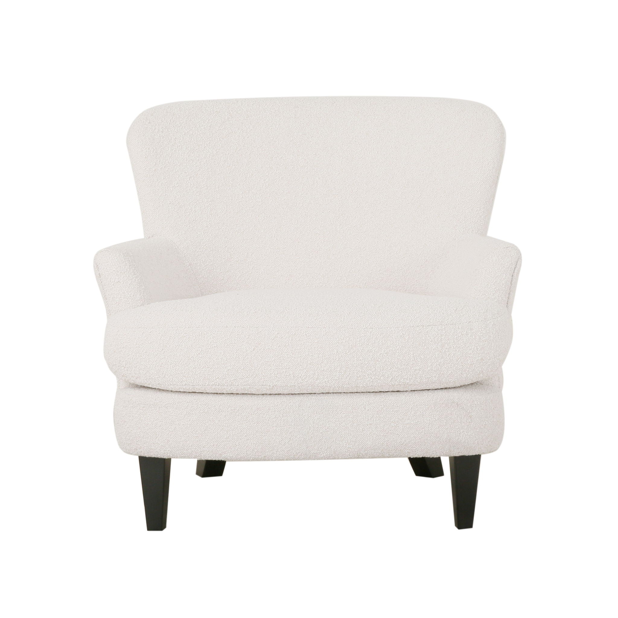 Melodique - Boucle Fabric Upholstered Club Chair With Tapered Legs