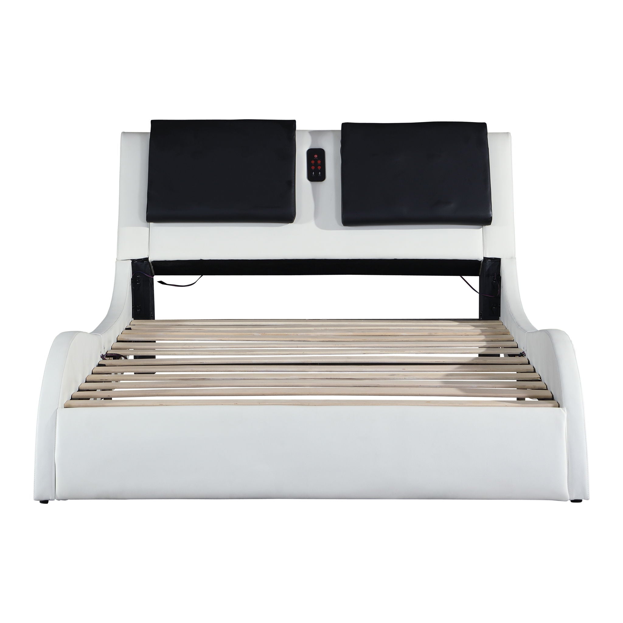 Platform Bed Frame With LED Lighting, Bluetooth Music, Vibration Massage