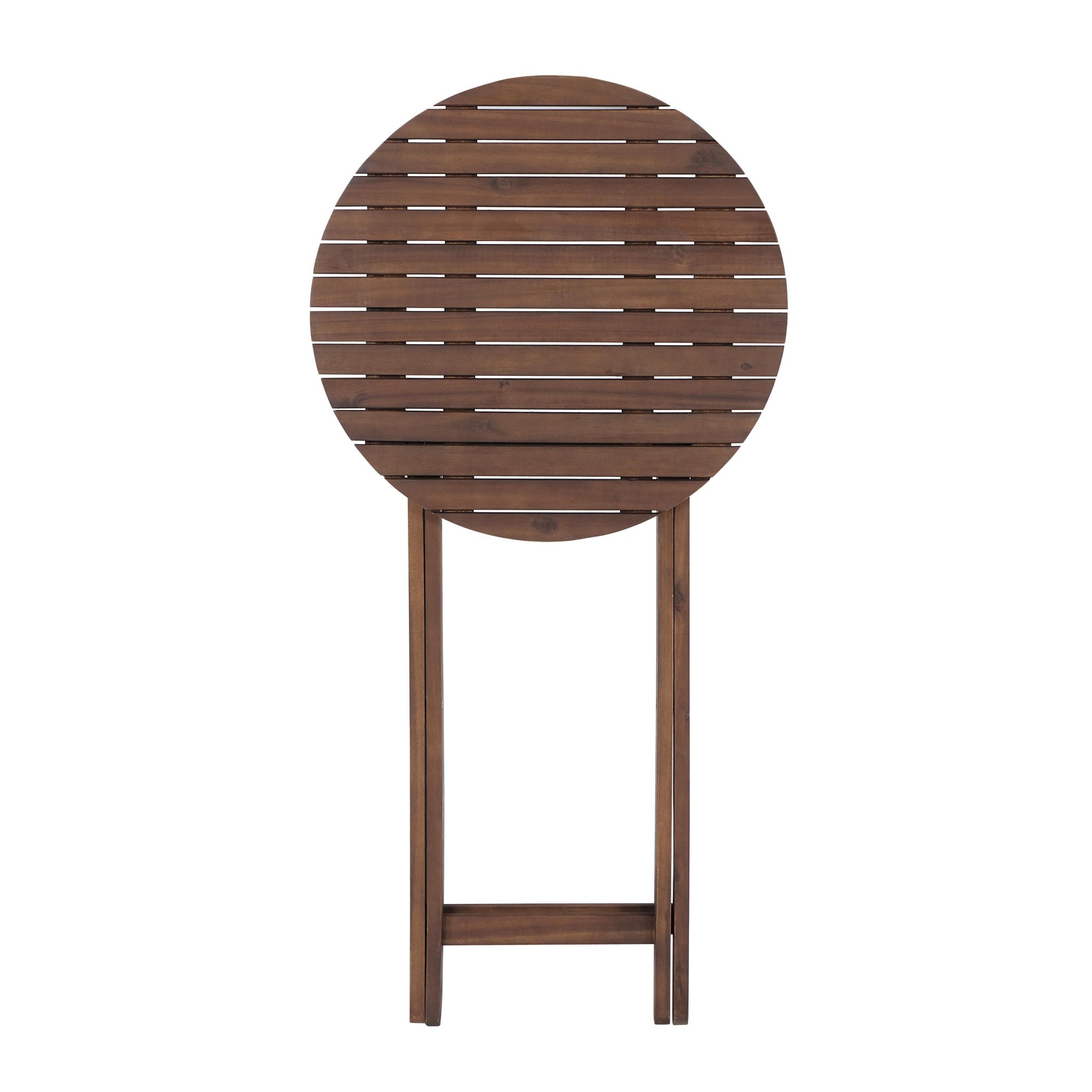 3 Piece Acacia Bistro Set, Folding Patio Furniture With 1 Coffee Table And 2 Foldable Chairs