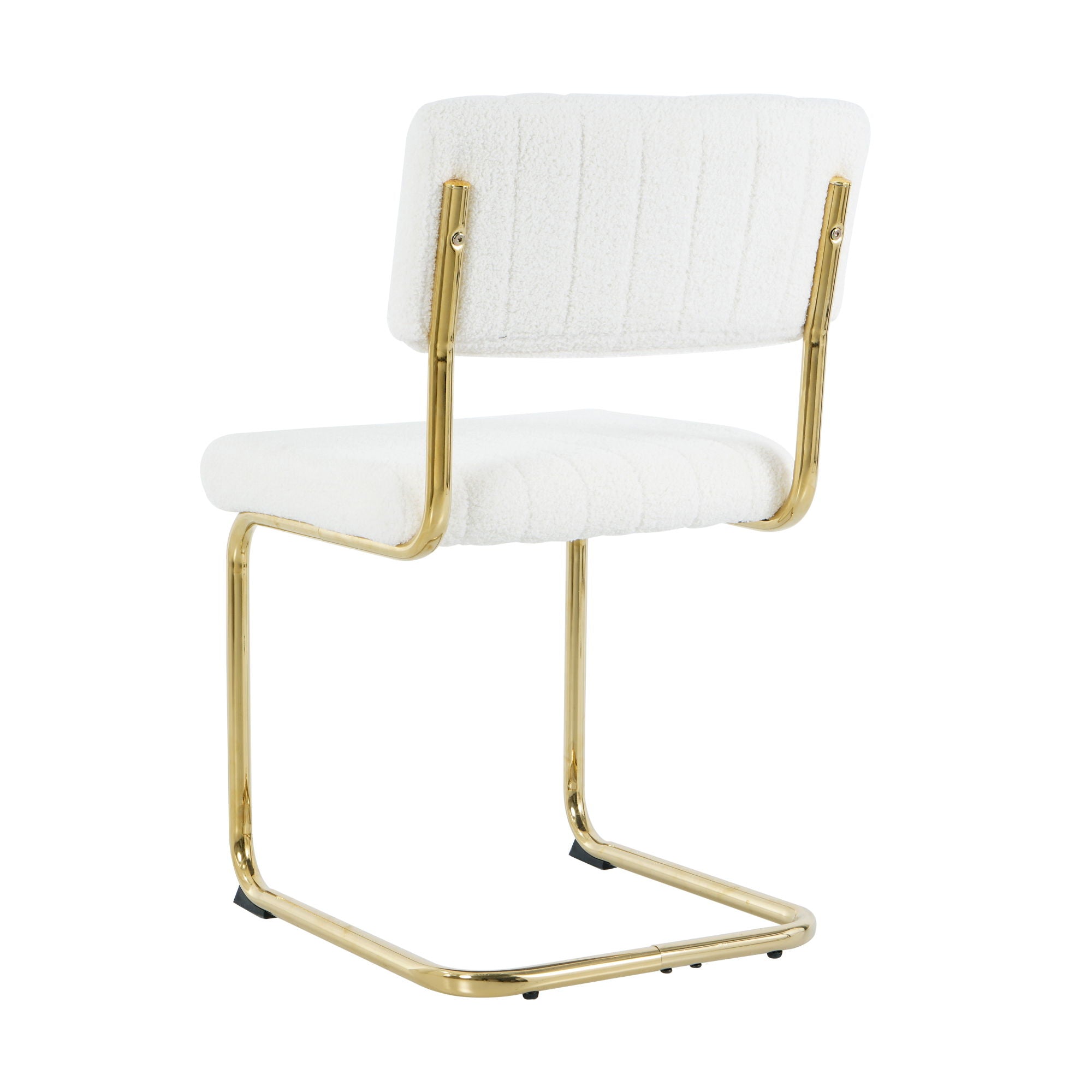 Modern Light Luxury Dining Chair With Metal Legs And Bow Design