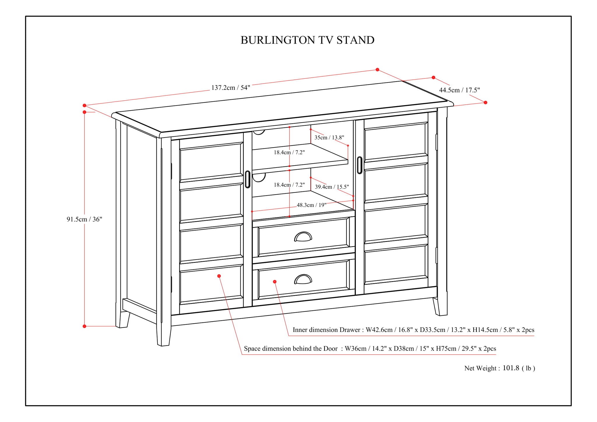 Burlington - Handcrafted Tall TV Media Stand - Best Buy Furniture