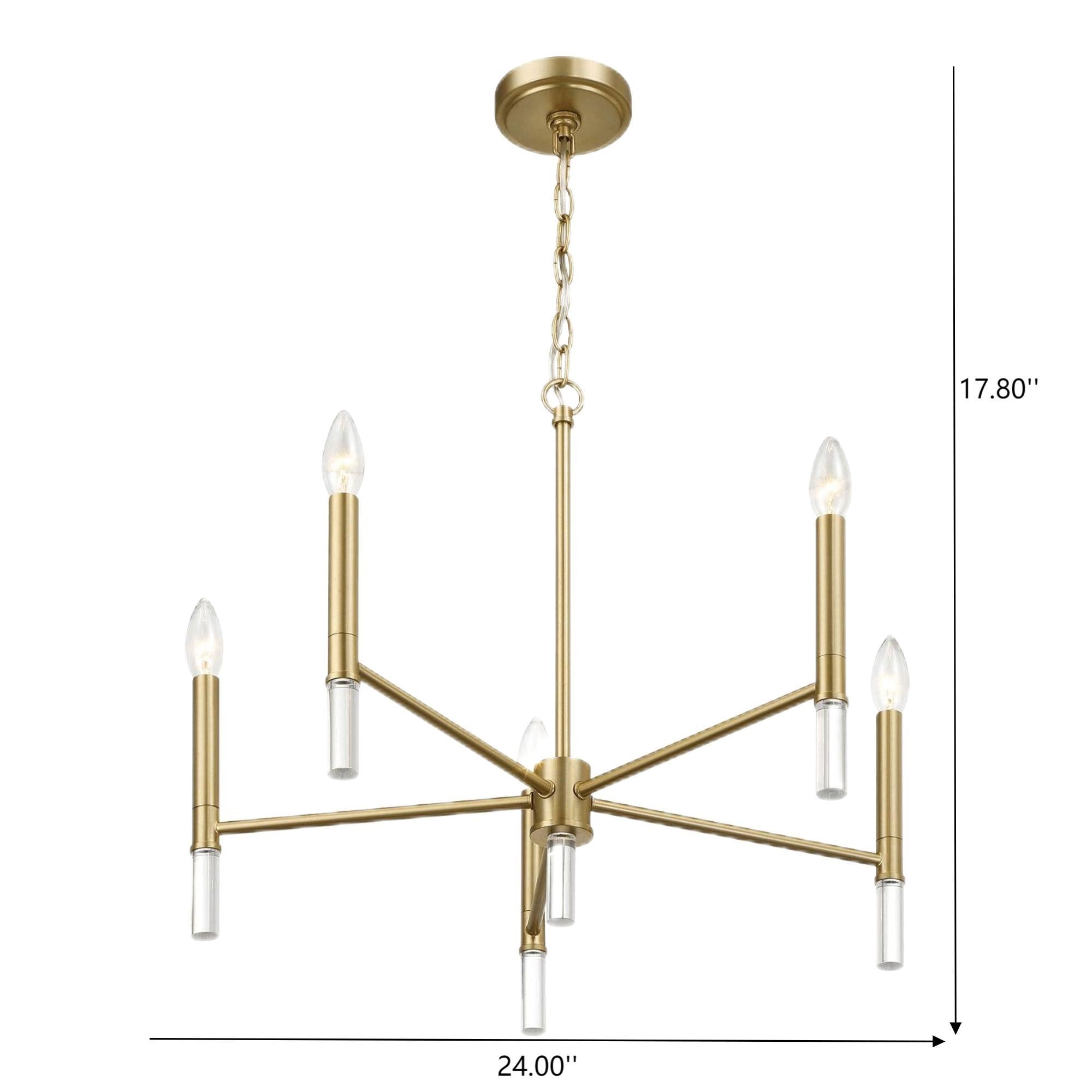 Courtyard - 5 Light Candle Light Chandelier - Clear / Gold