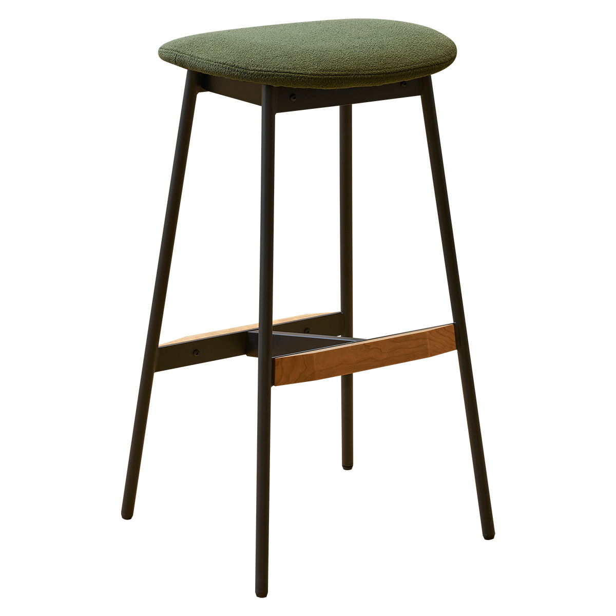 Modern Bar Stools Comfortable & Stylish, Soft Fabric Upholstered, Backless (Set of 2)