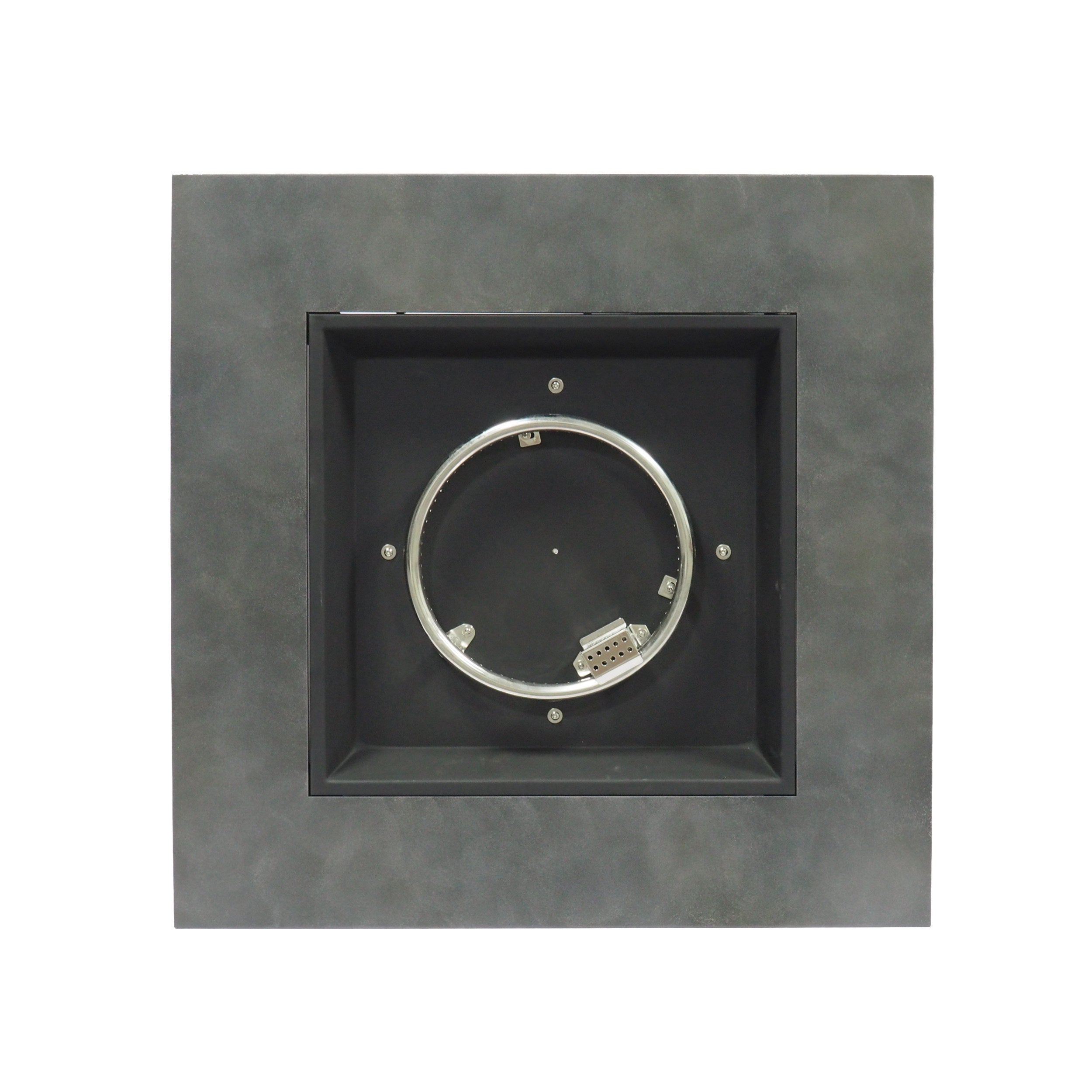 Modern Iron Square Fire Pit with Stone Gray Finish