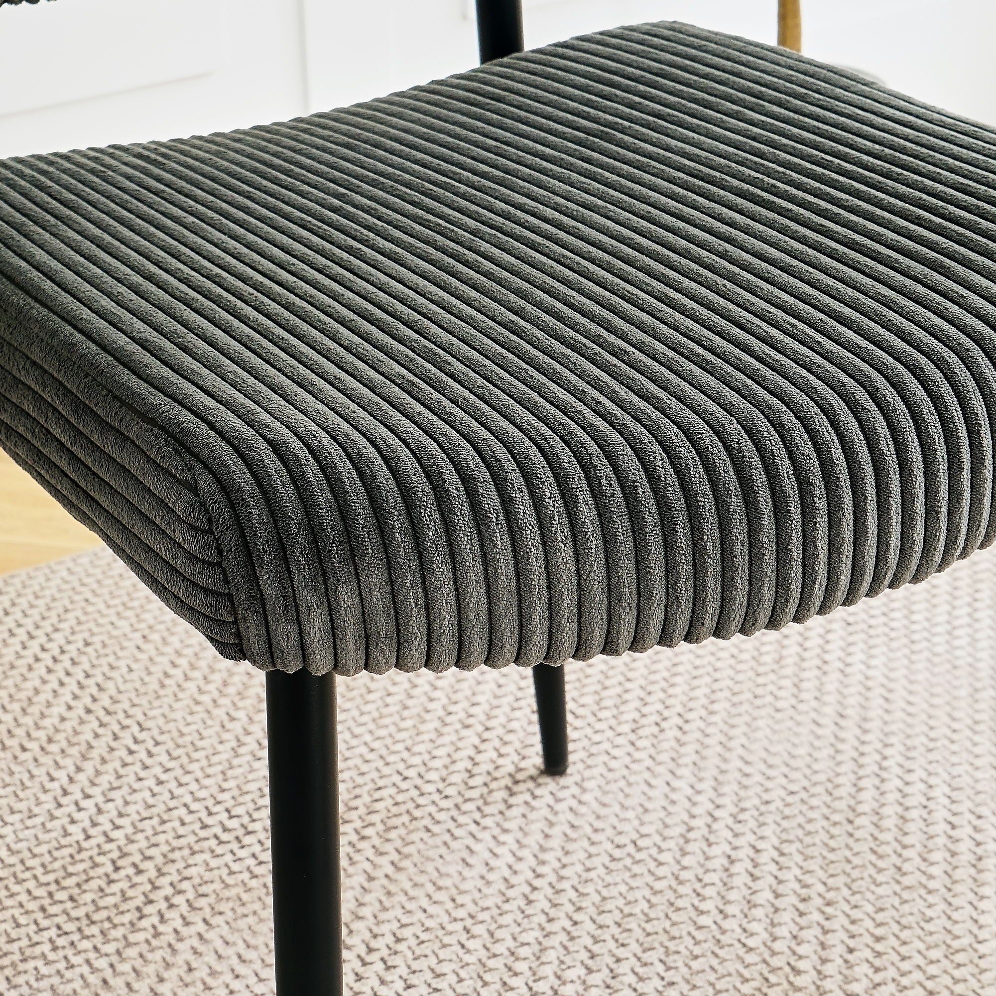 Modern Upholstered Dining Chair With Metal Legs