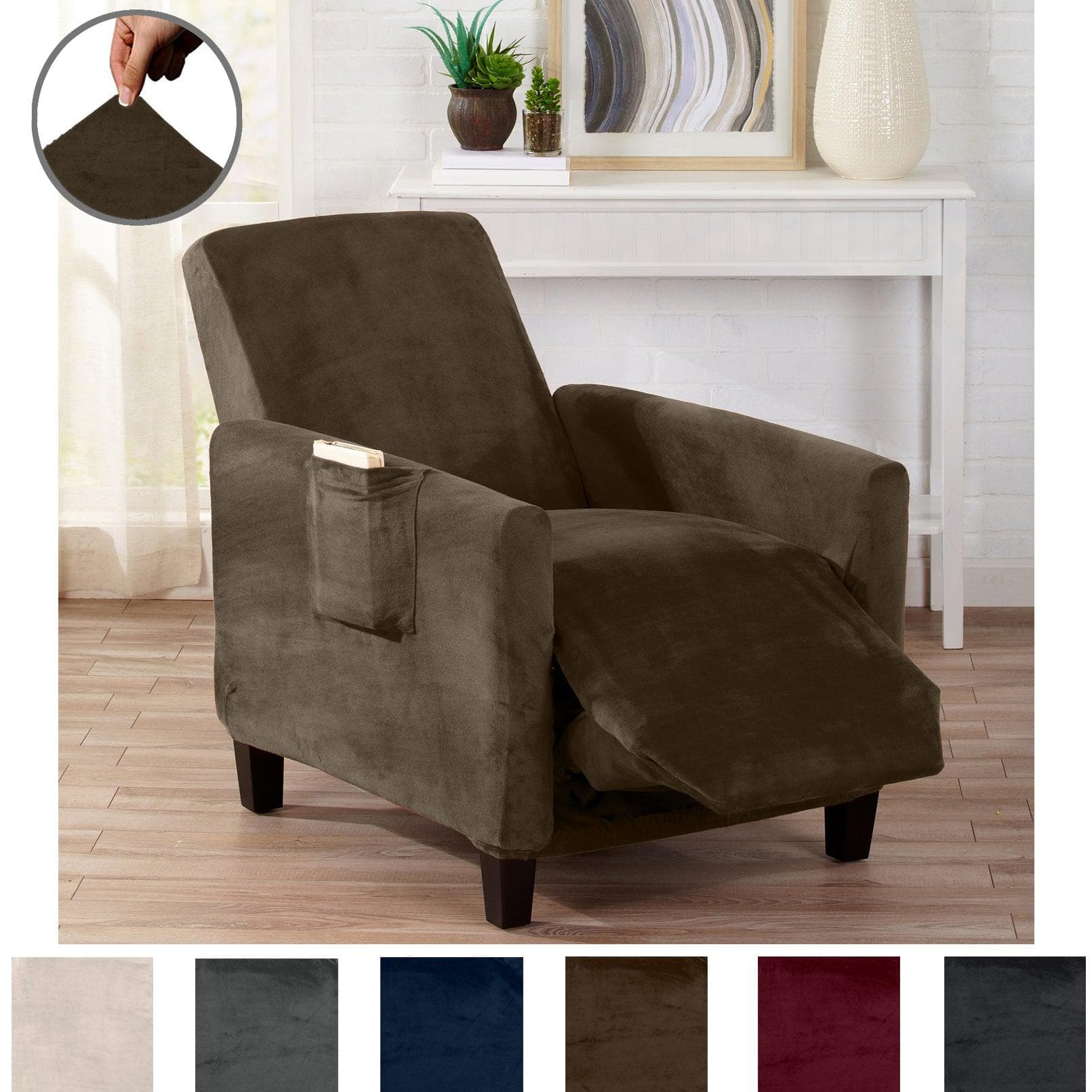 Velvet Stretch Slipcover - Gale Collection - Best Buy Furniture