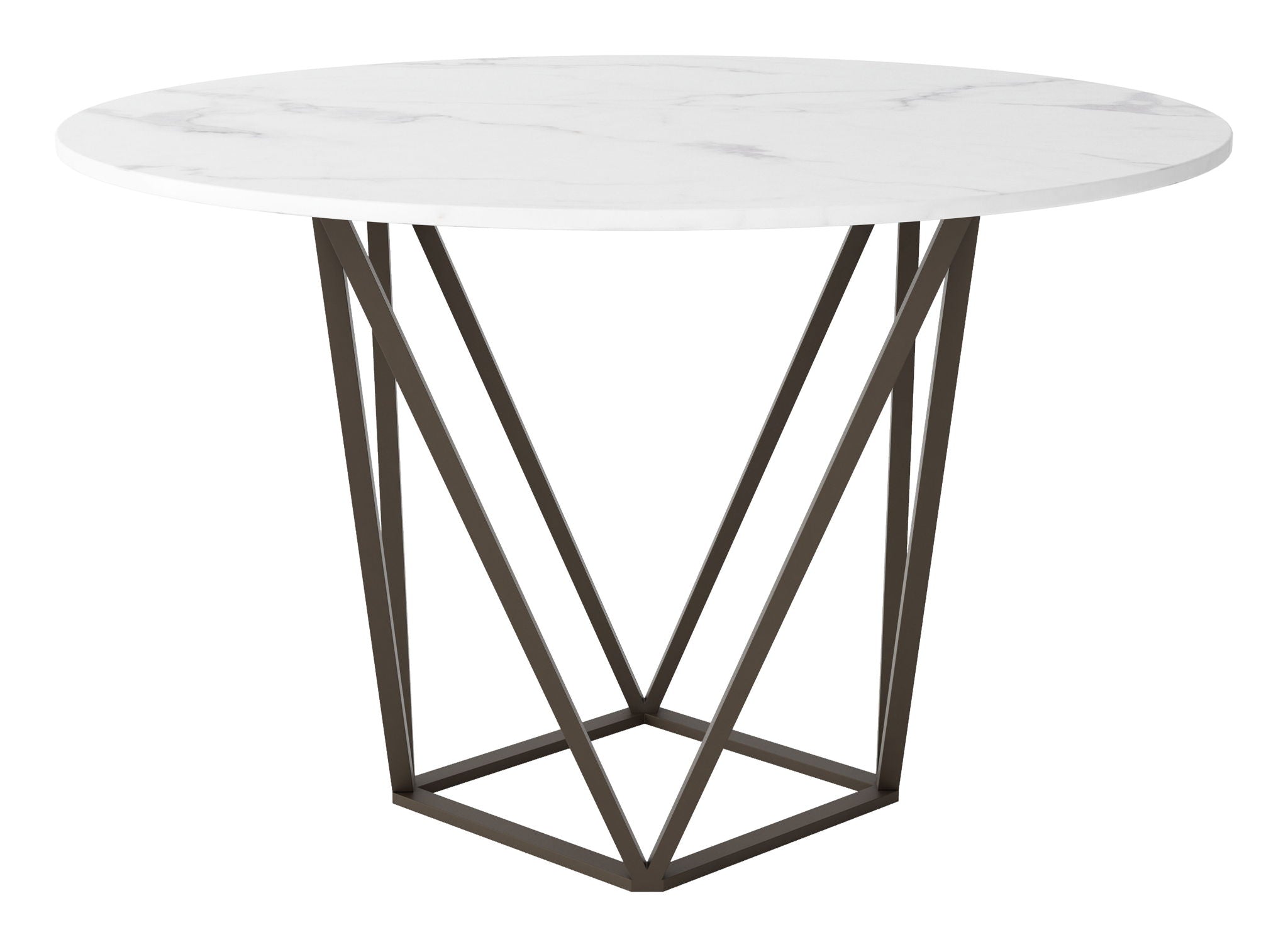Tintern - Dining Table - White / Antique Brass