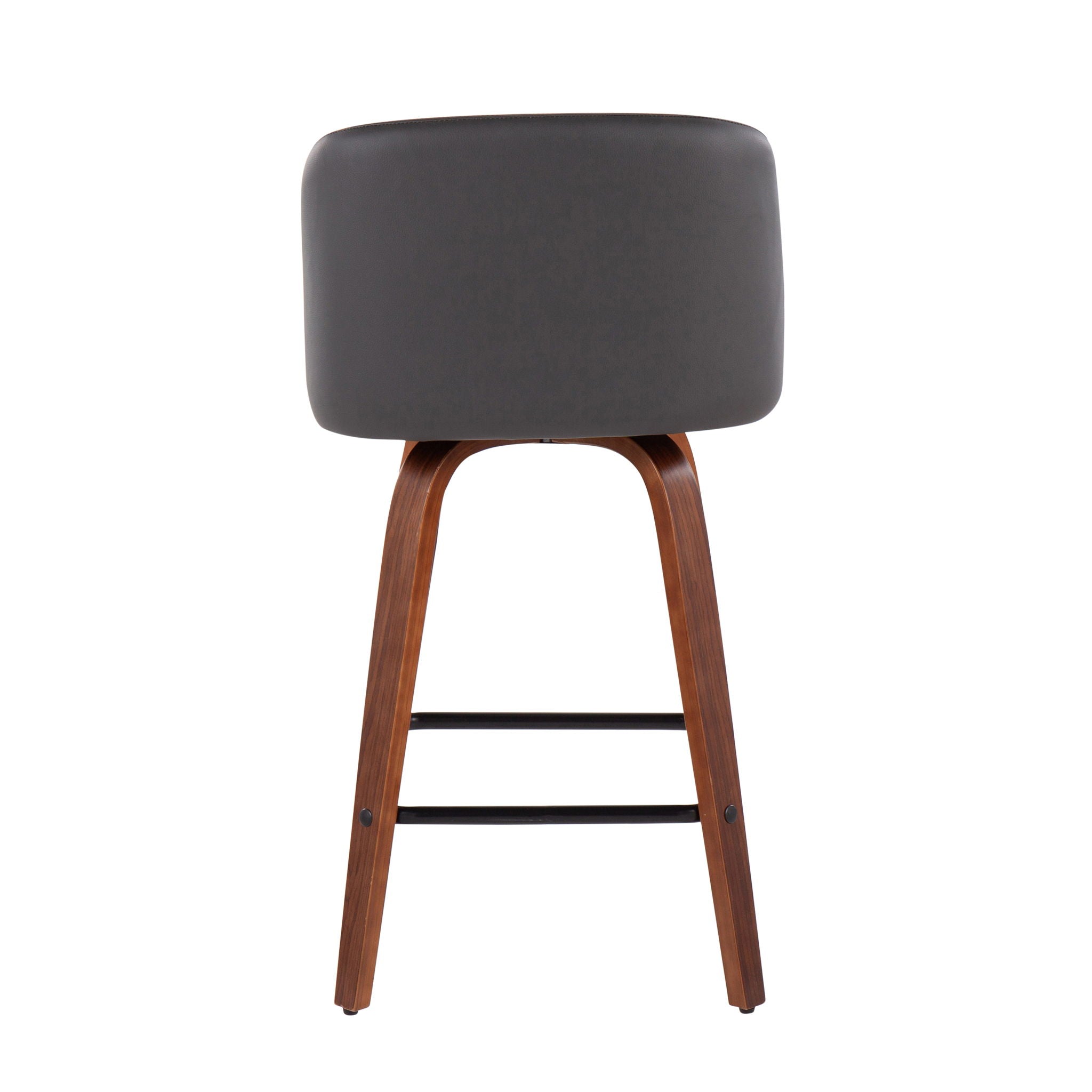 Toriano - Mid Century Modern Fixed Height Counter Stool & Square Footrest (Set of 2)