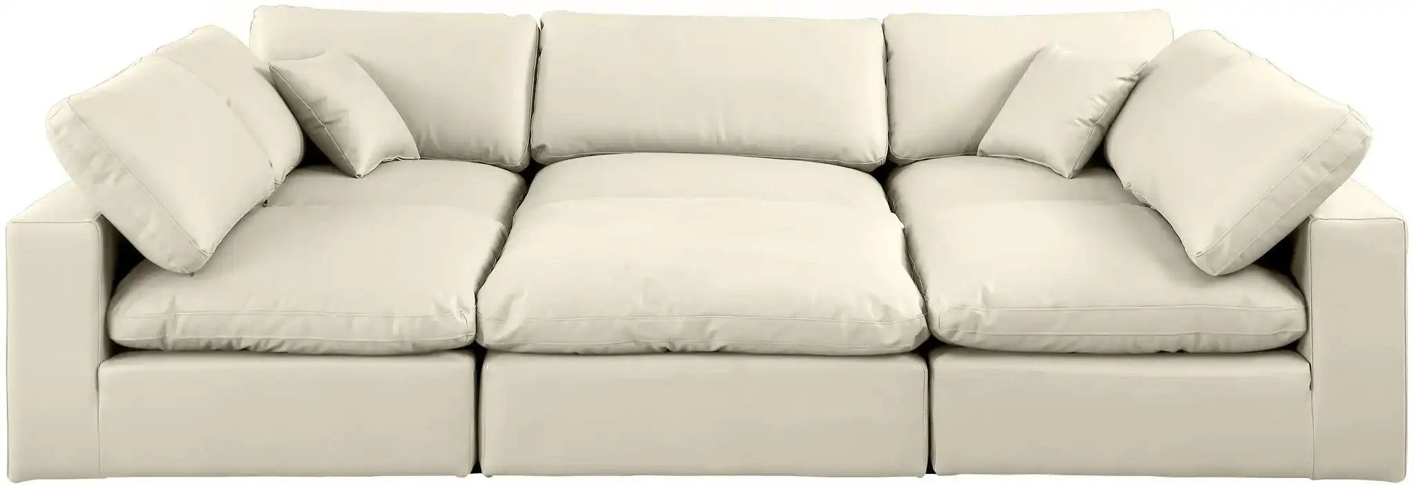 Comfy - 6 Piece Faux Leather Sectional