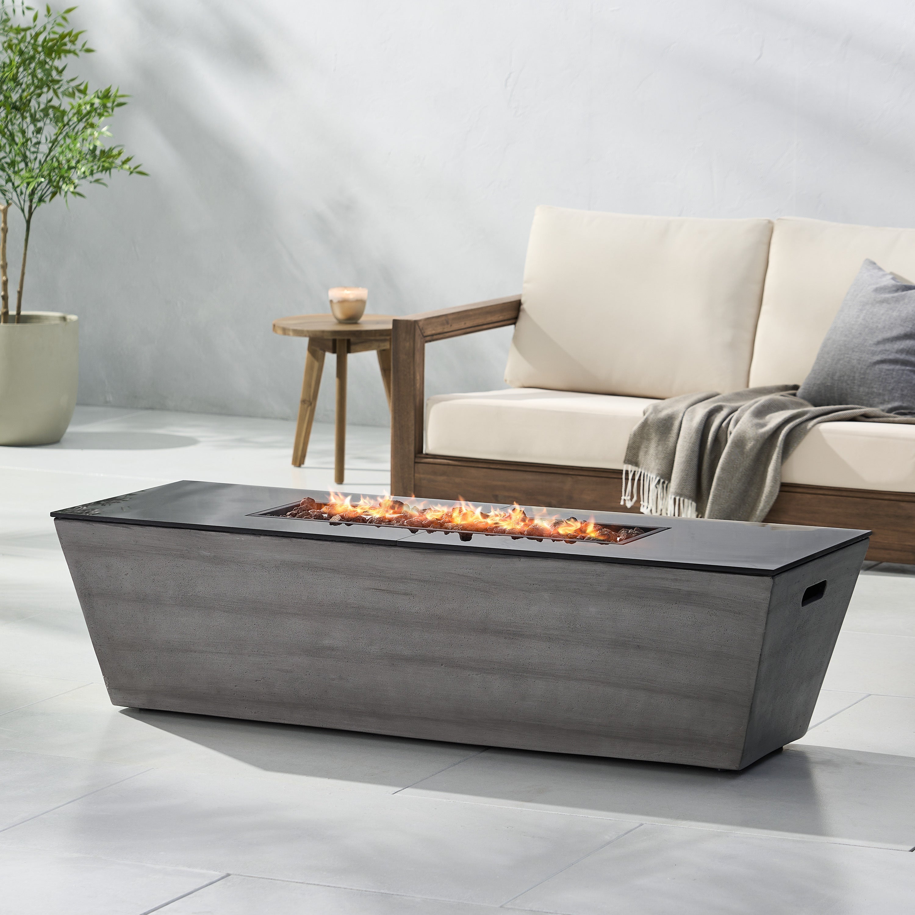 56" Rectangle MGO Fire Pit - 50,000 BTU