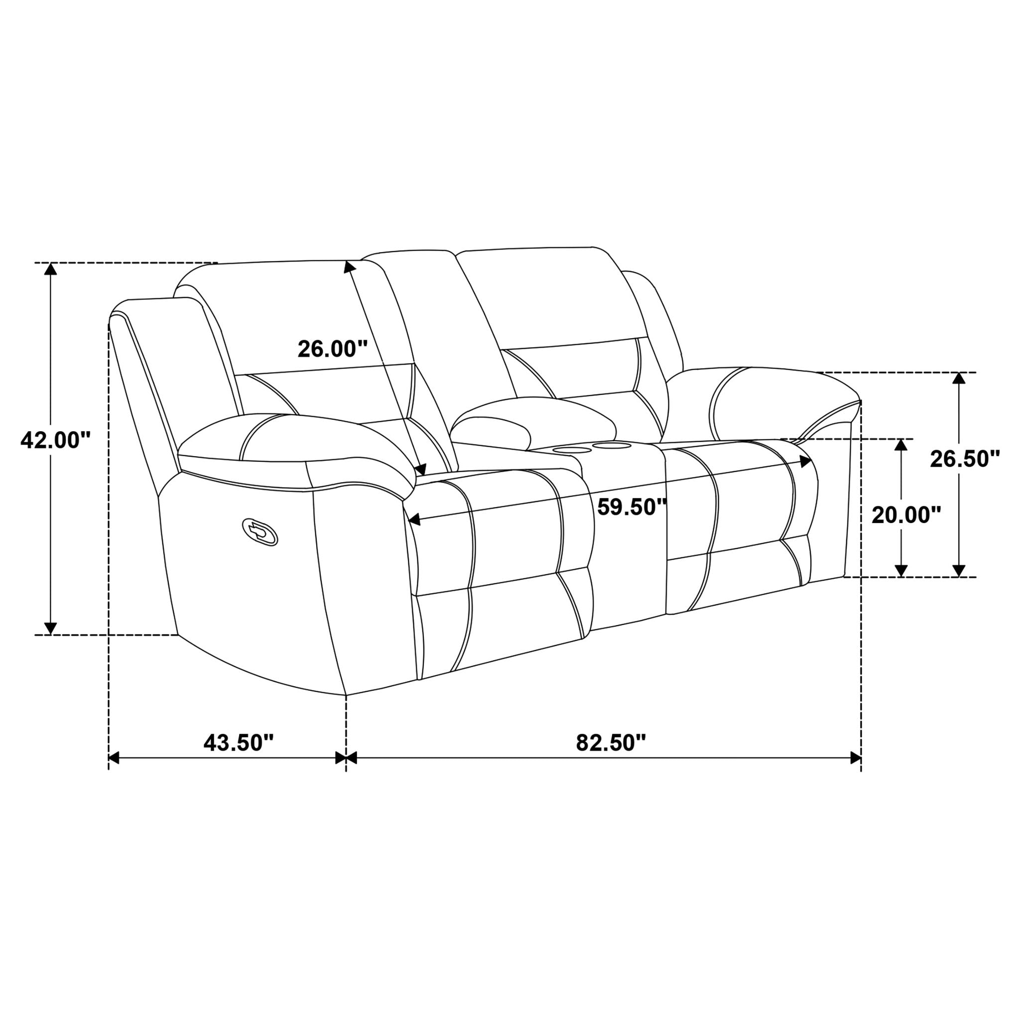 Sebring - Upholstered Manual Reclining Loveseat With Center Storage Console - Gray