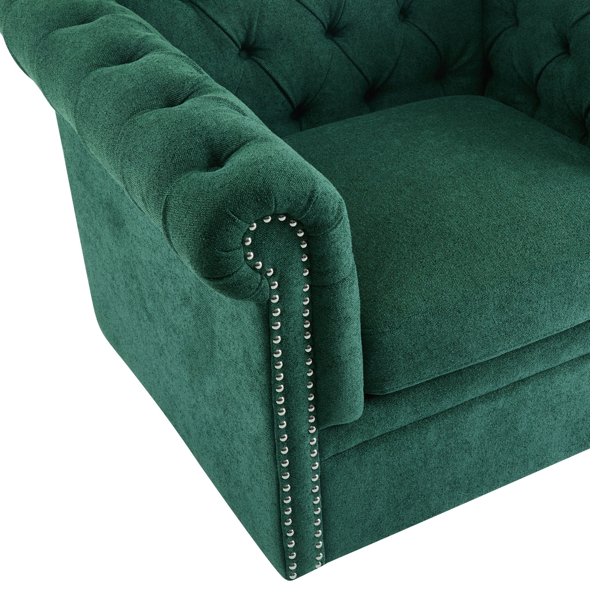 Chesterfield Style Swivel Club Chair With Button Tufted