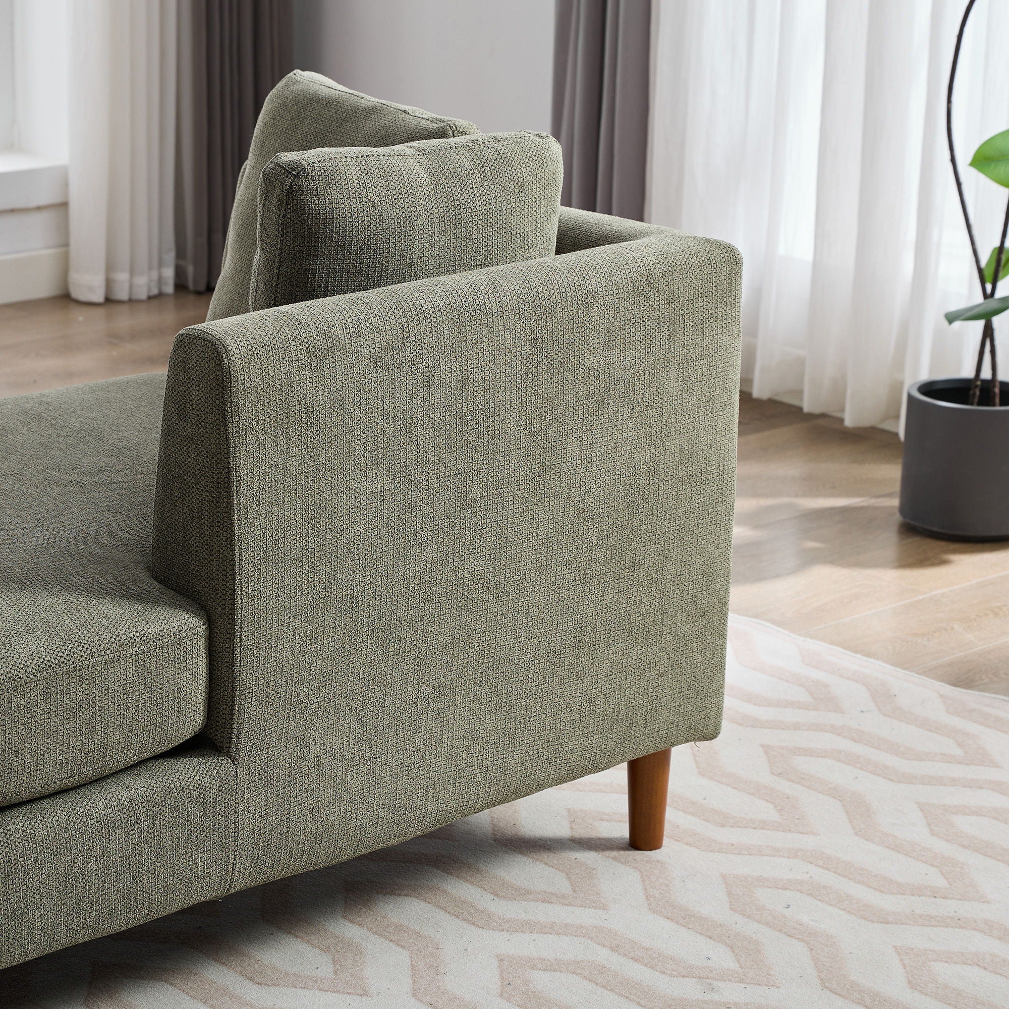 Wide Modern Double Sided Upholstered Chaise Lounge
