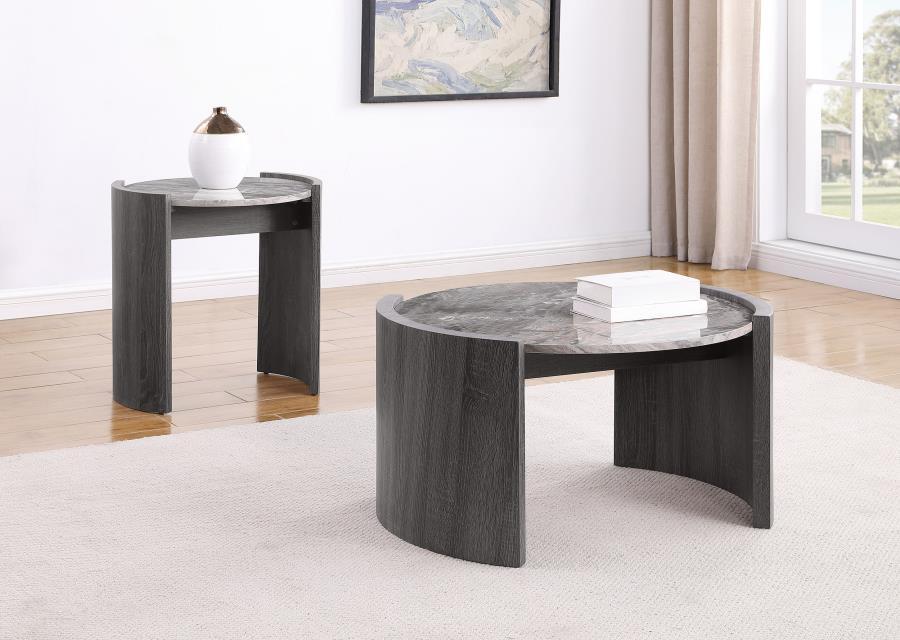 Gladstone - Round Faux Marble Top Table