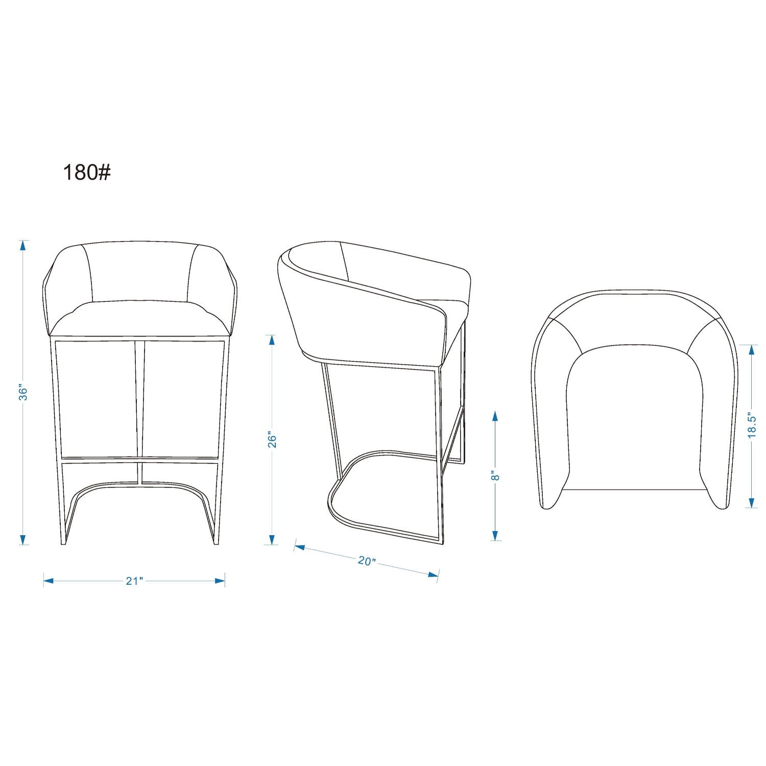Mid-Century Modern Stool With Steel Base