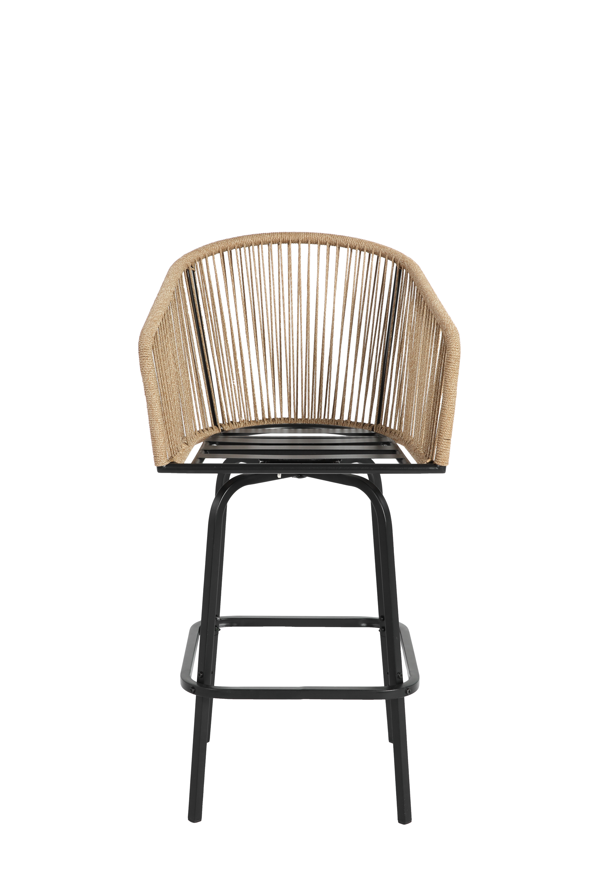 All-Weather Bar Stools with Elegant Woven Detailing – Set of Four
