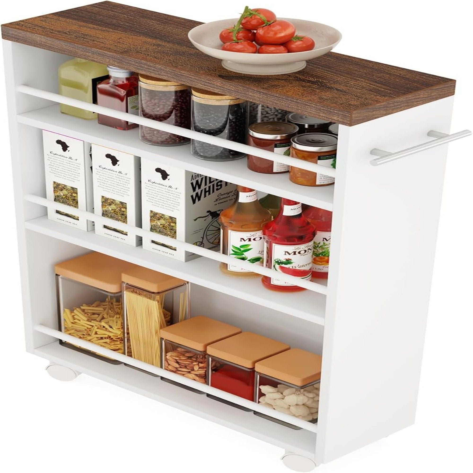 4 Tier Narrow Rolling Kitchen Slim Storage Cart