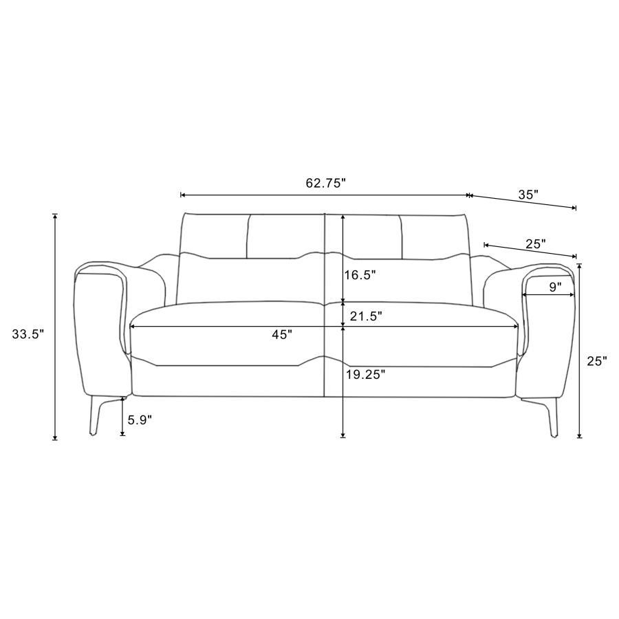 Nolan - Upholstered Sloped Track Arm Loveseat - Charcoal