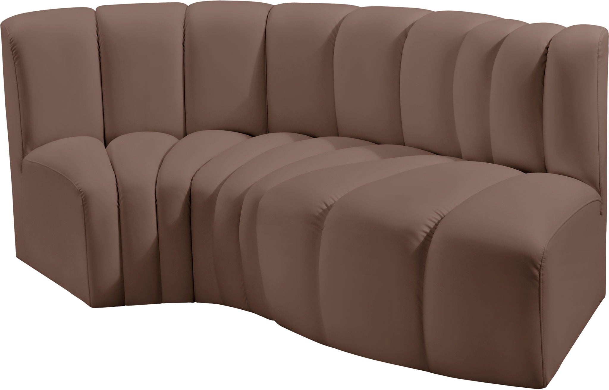 Arc - Faux Leather 3 Piece Modular L-Shaped Sofa