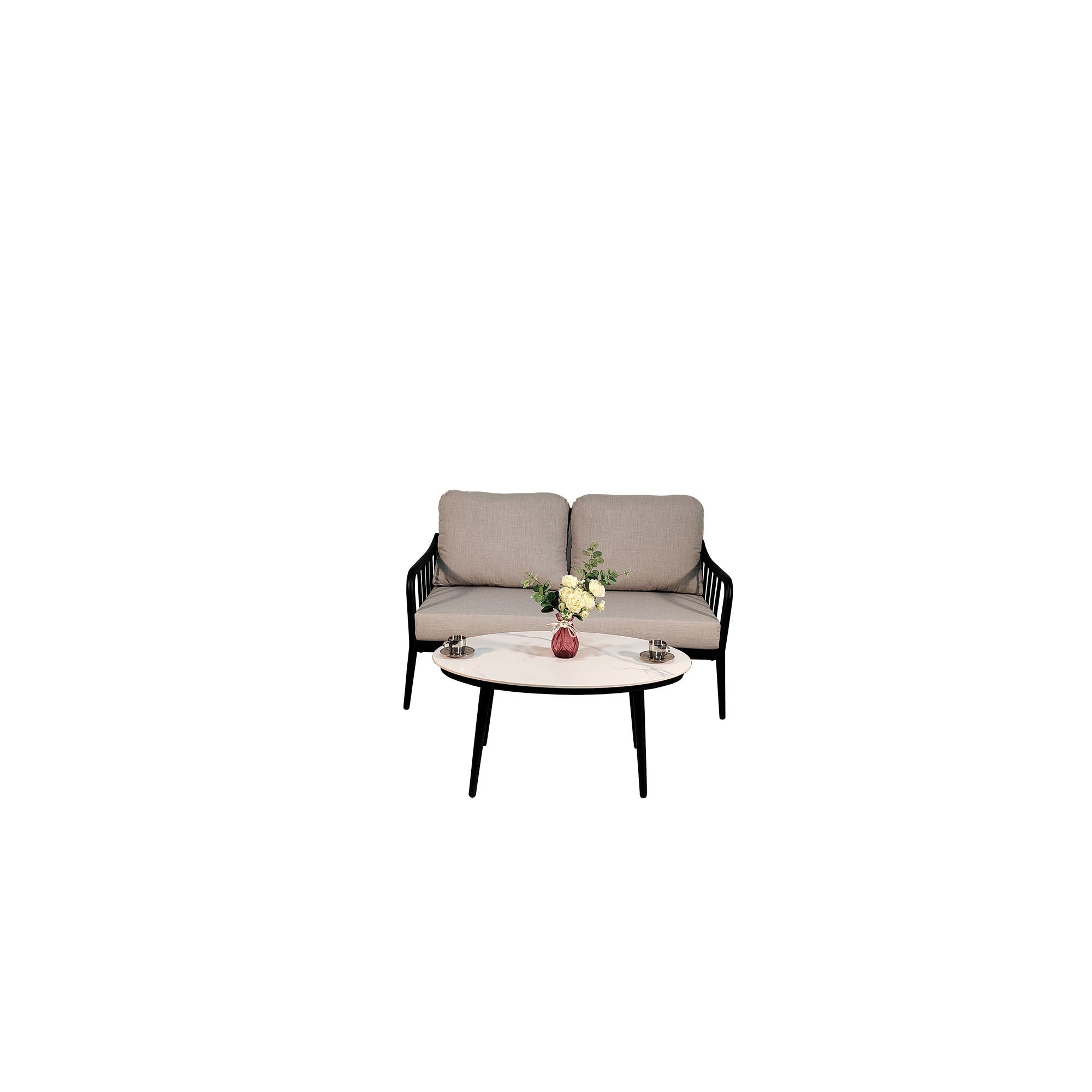 Outdoor Patio Modern Set With Removable Sunbrella Cushions And Table