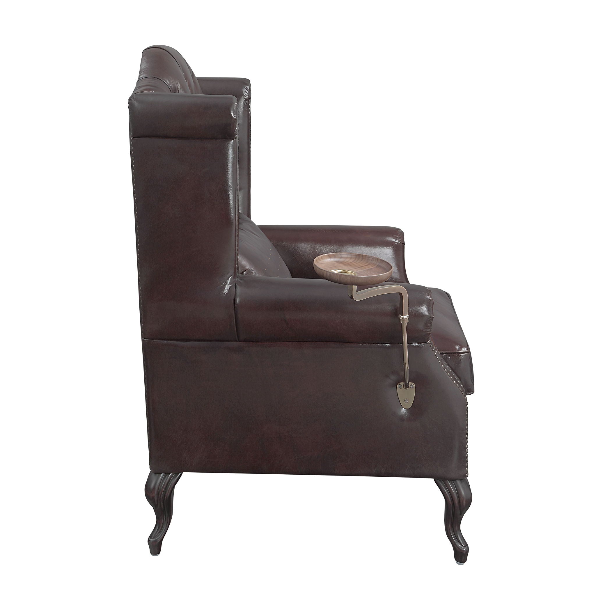 Pino - Vintage Top Grain Leather Accent Chair With 1 Toss Pillow - Brown - Best Buy Furniture