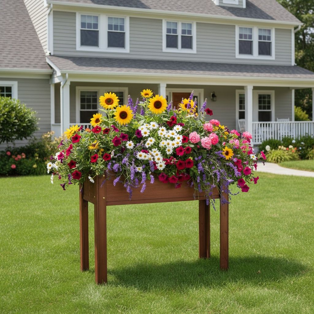 Raised Garden Bed With Legs, Elevated Planter Box For Outdoor Plants