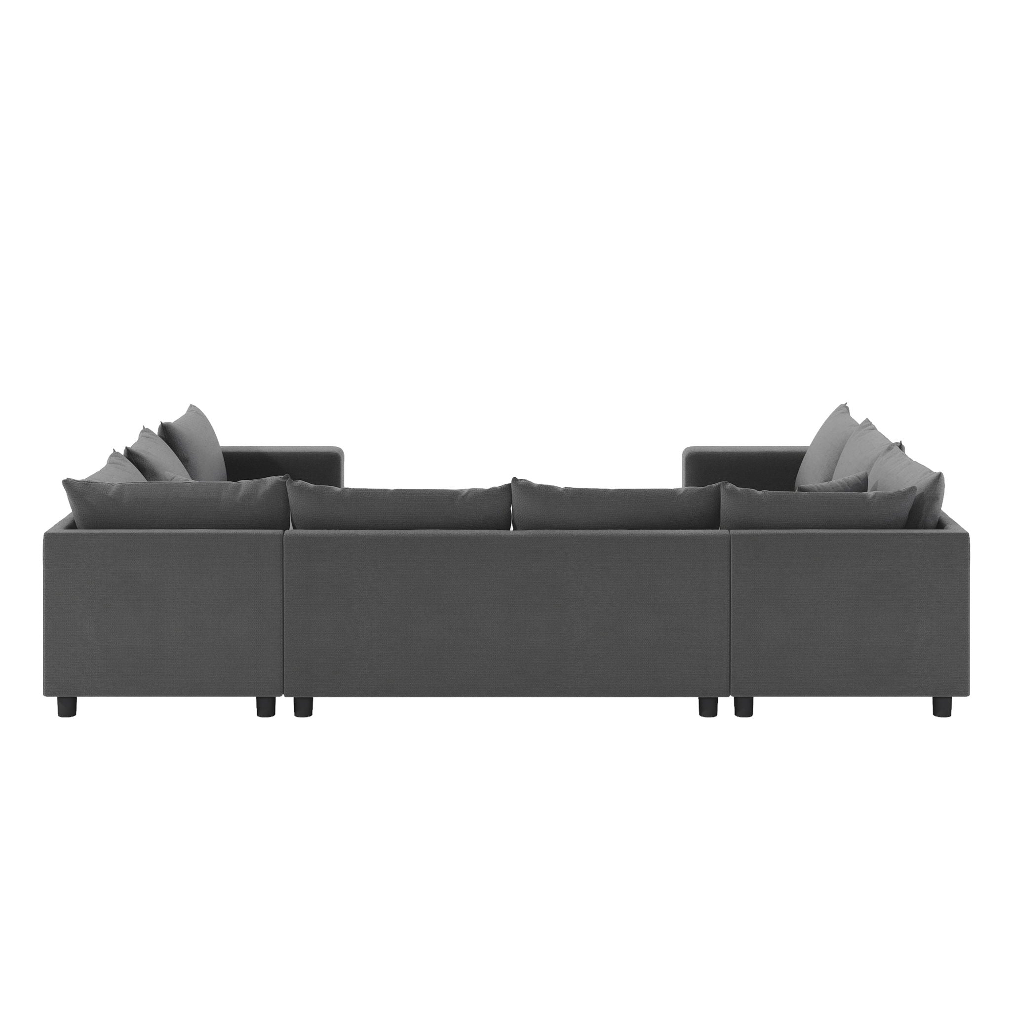 Modular Sectional Reversible U Shaped Couch Set, Free Combination Minimalist Style, Oversized 8 Seat Convertible Sofa - Best Buy Furniture