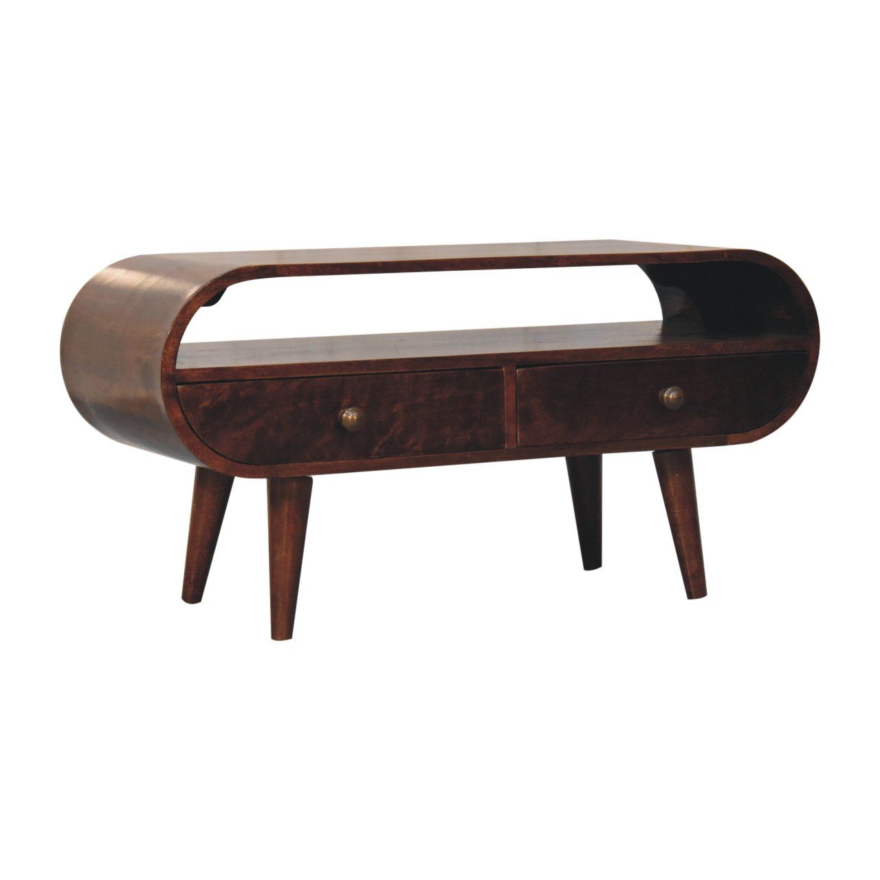 Solid Wood Circular TV Stand