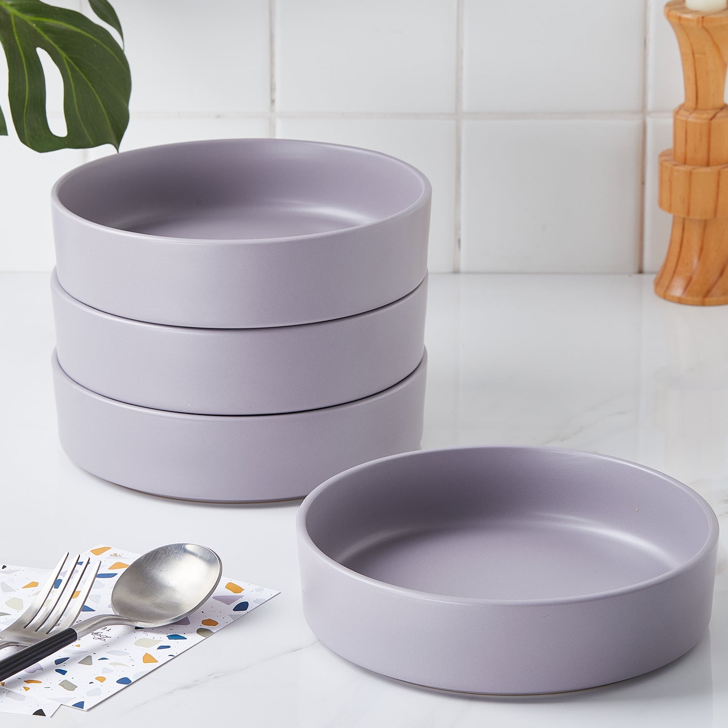 Cleo Stoneware Dinnerware Set - Light Gray