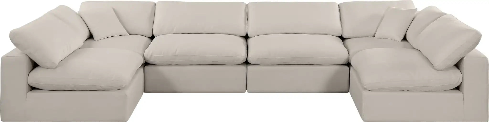 Comfy - 6 Piece Linen Modular Armless Sectional