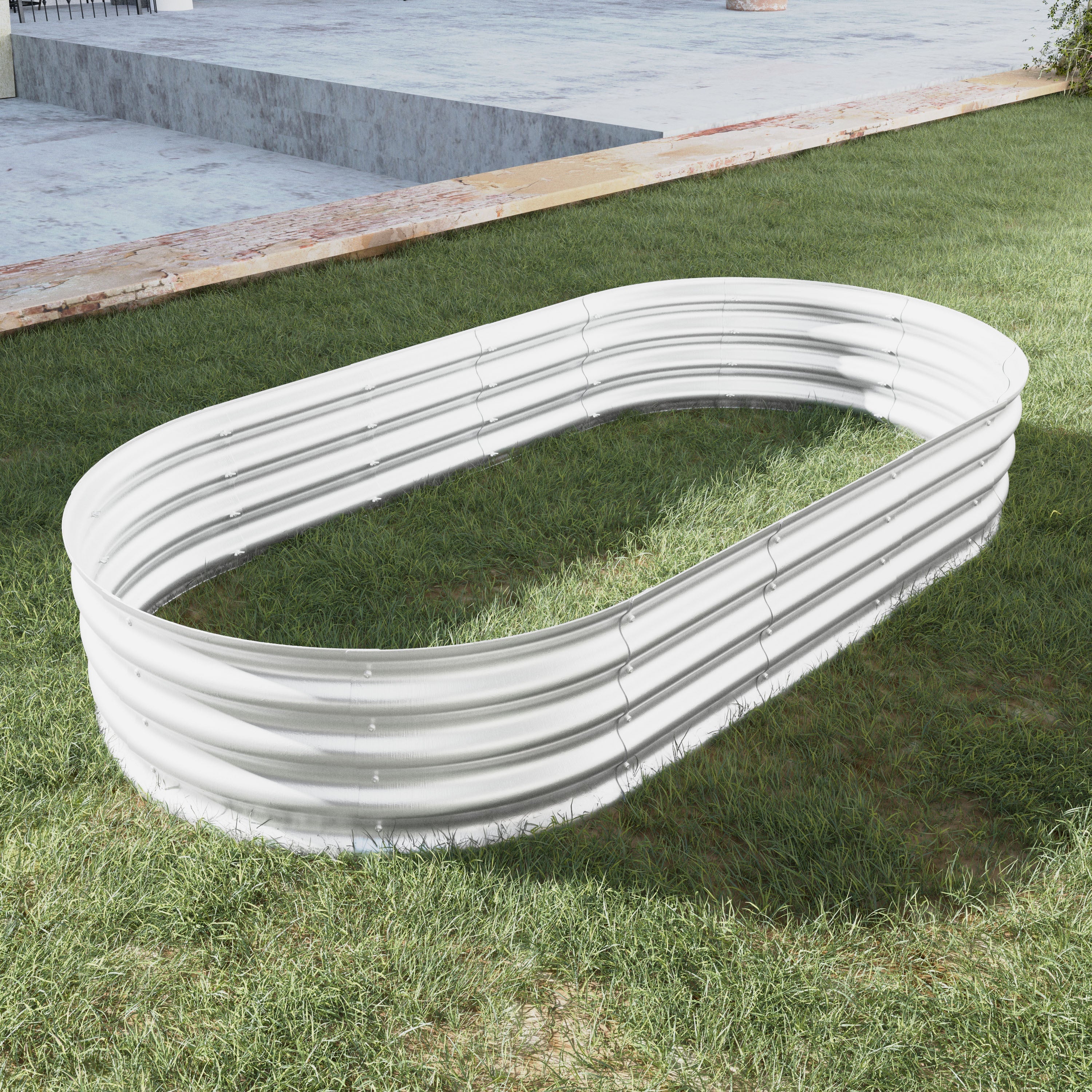 Heavy Duty Galvanized Raised Garden Bed Kit 6x3x1ft Silver