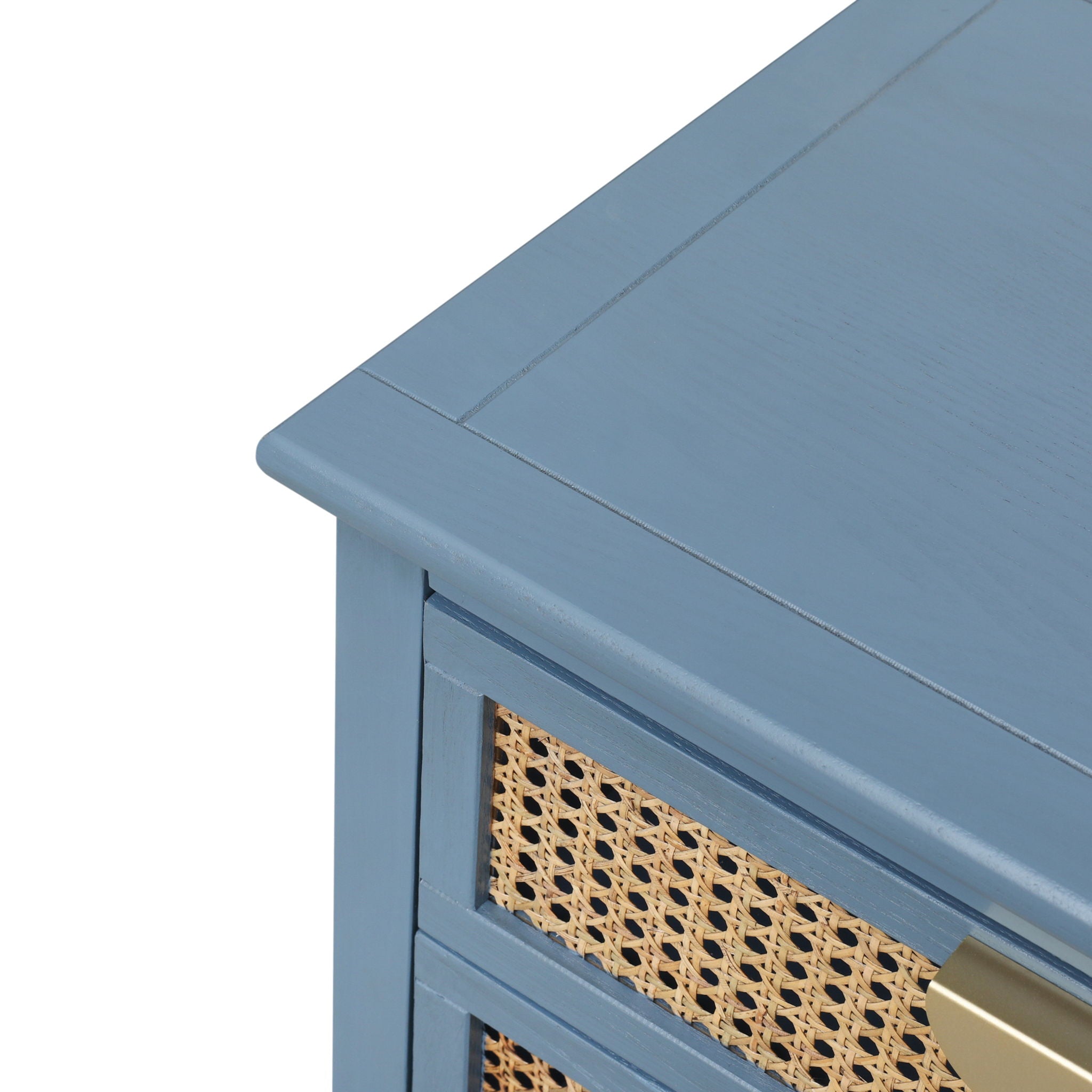 2 Drawer Side Table, Natural Rattan