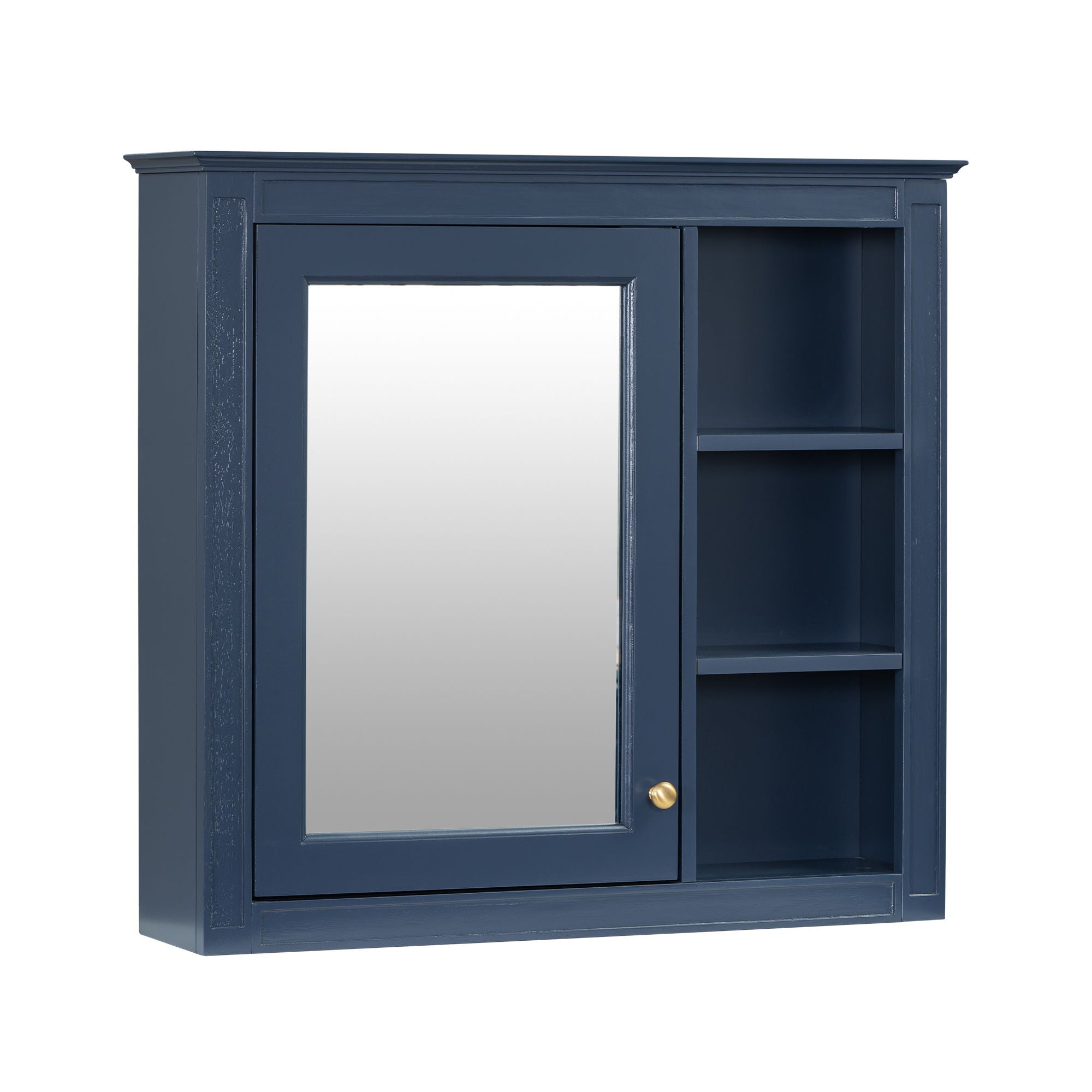 Wall Mounted Medicine Cabinet With Mirror And 3 Open Shelves