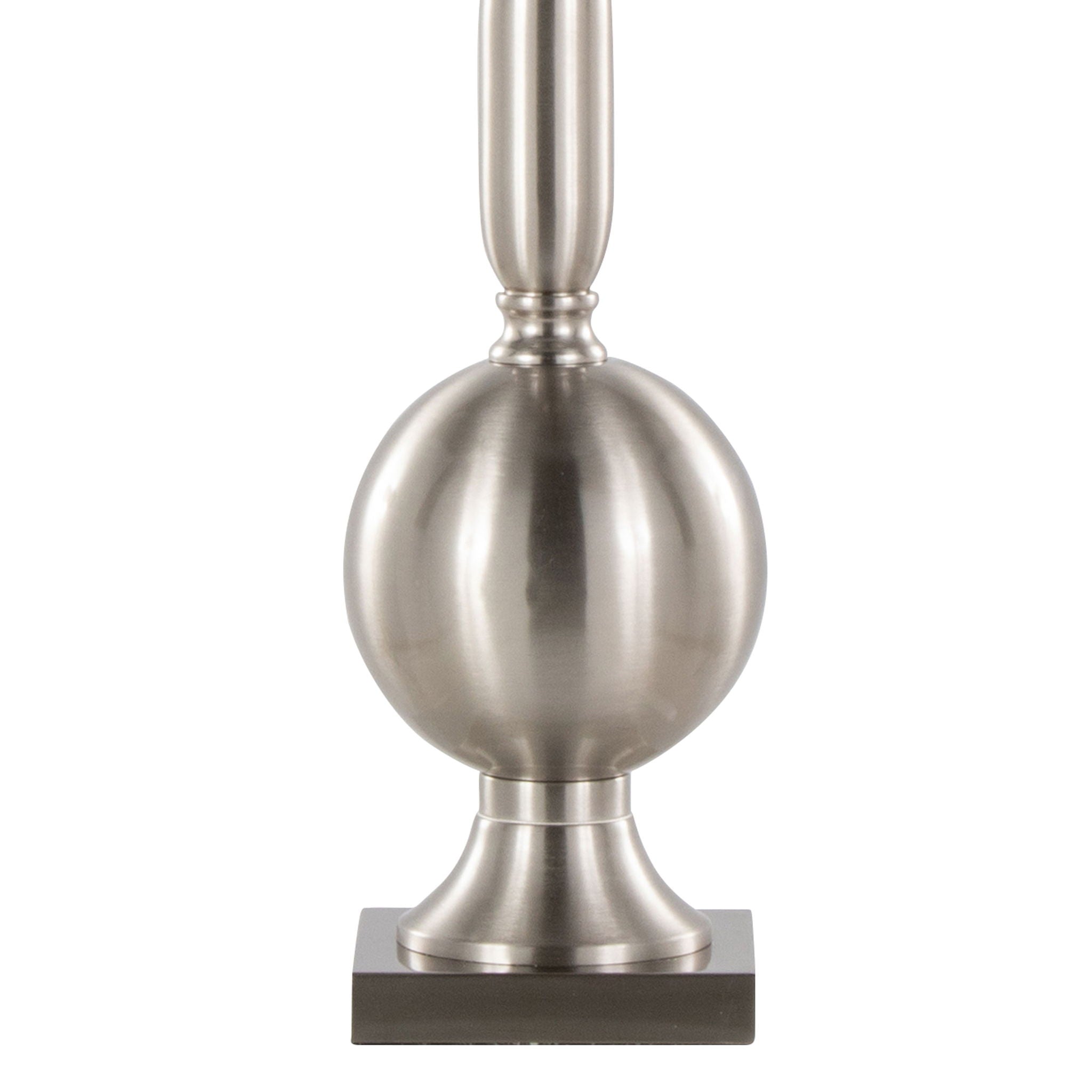 Joan - Contemporary Table Lamp (Set of 2) - Nickel / Gray Satin - Best Buy Furniture
