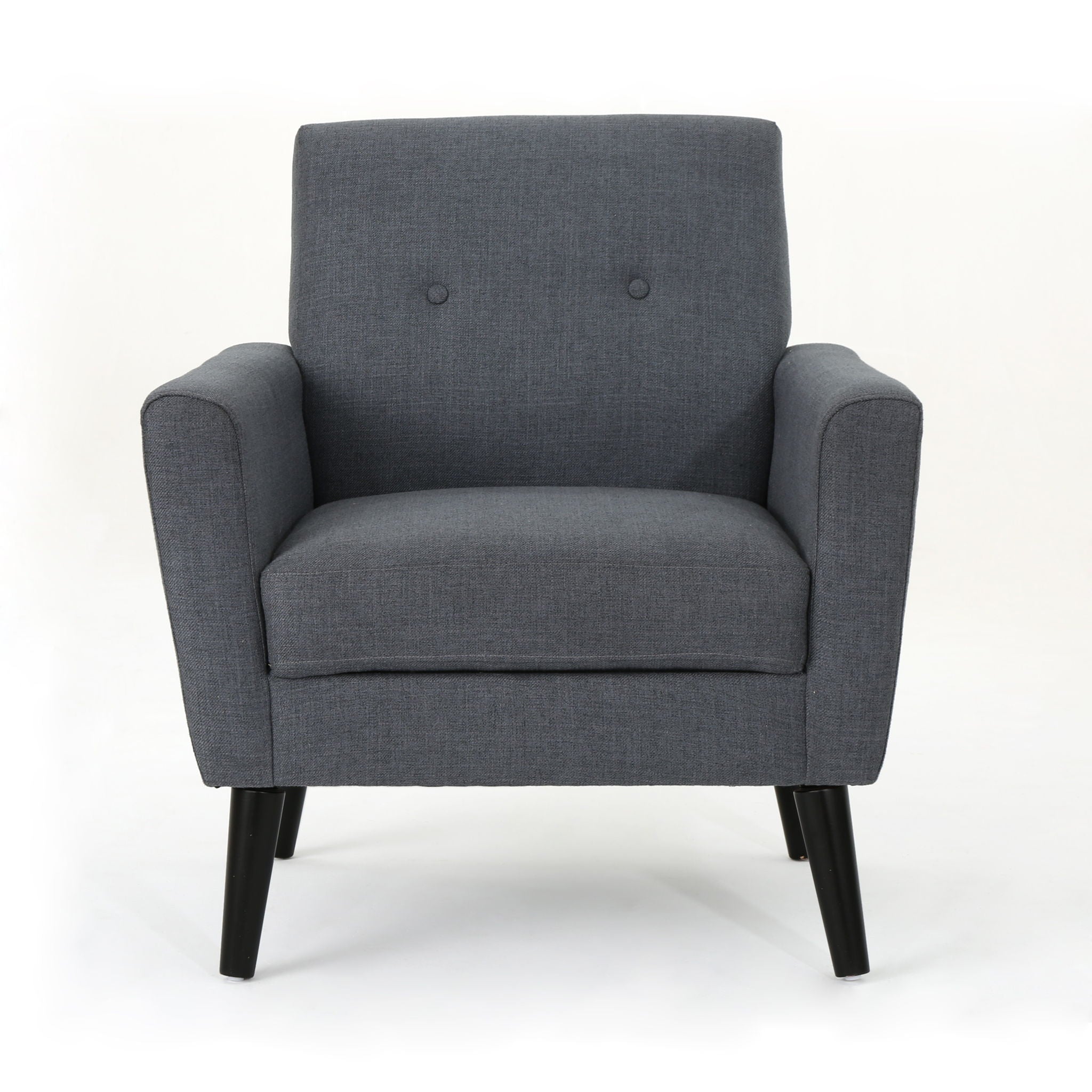 Contemporary Club Chair With Nailhead Trim Fabric And Birch Wood Legs