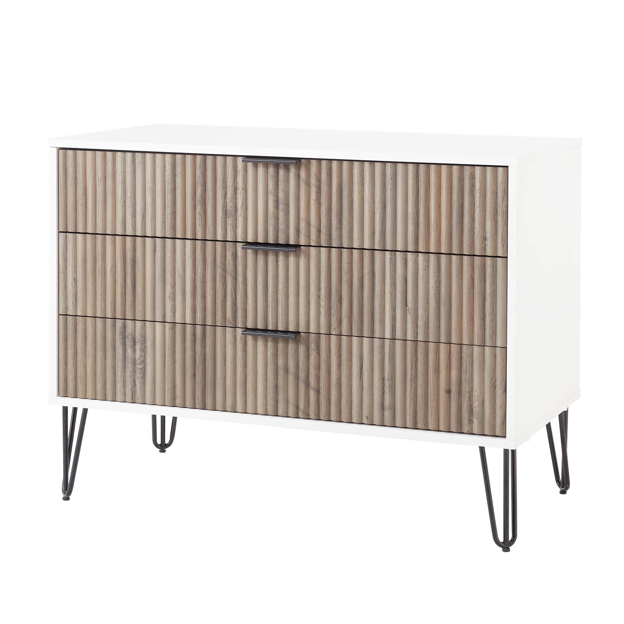 Dumbo - Fluted Dresser - Gray / White
