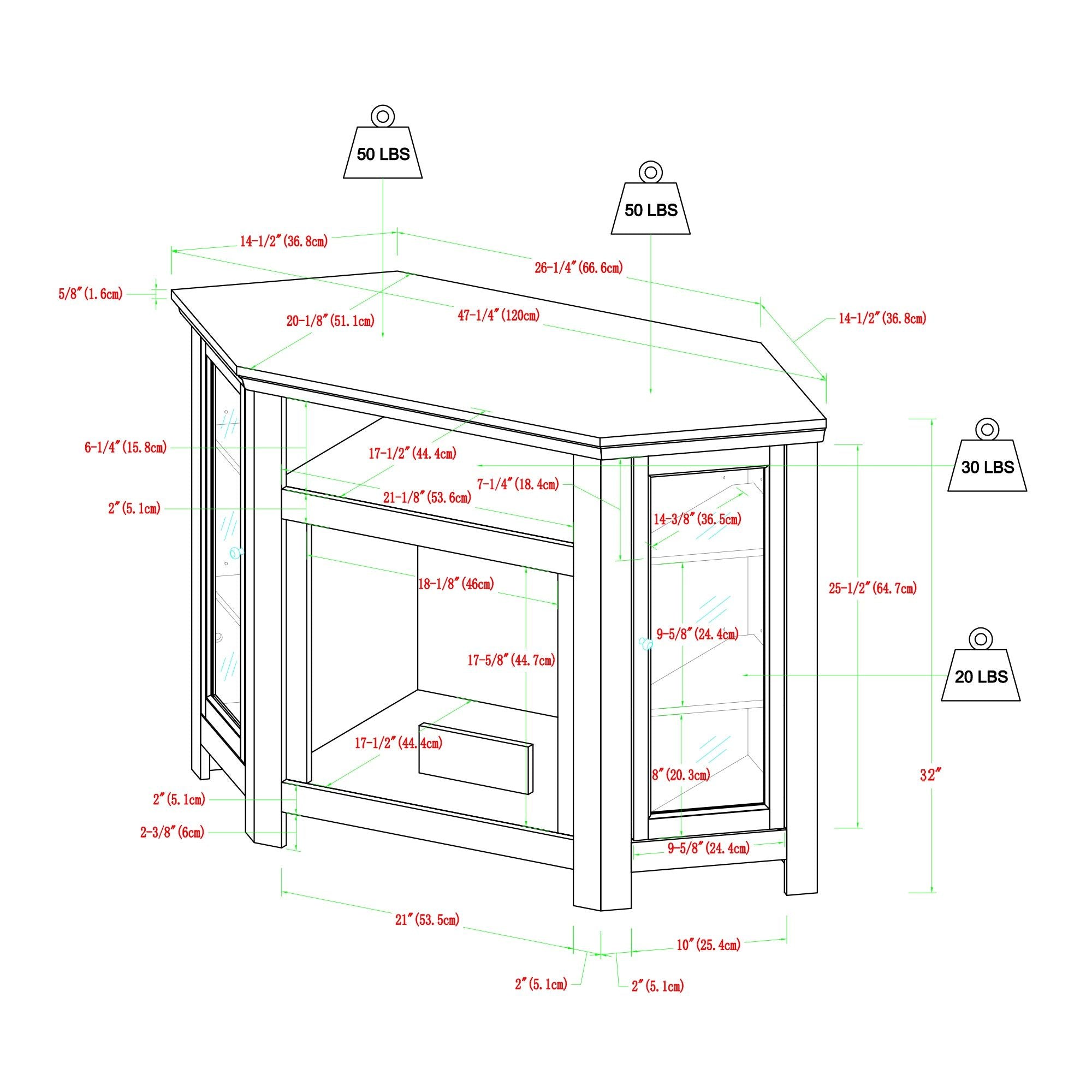 Classic Glass Door Fireplace TV Stand For Tvs Up To 55"