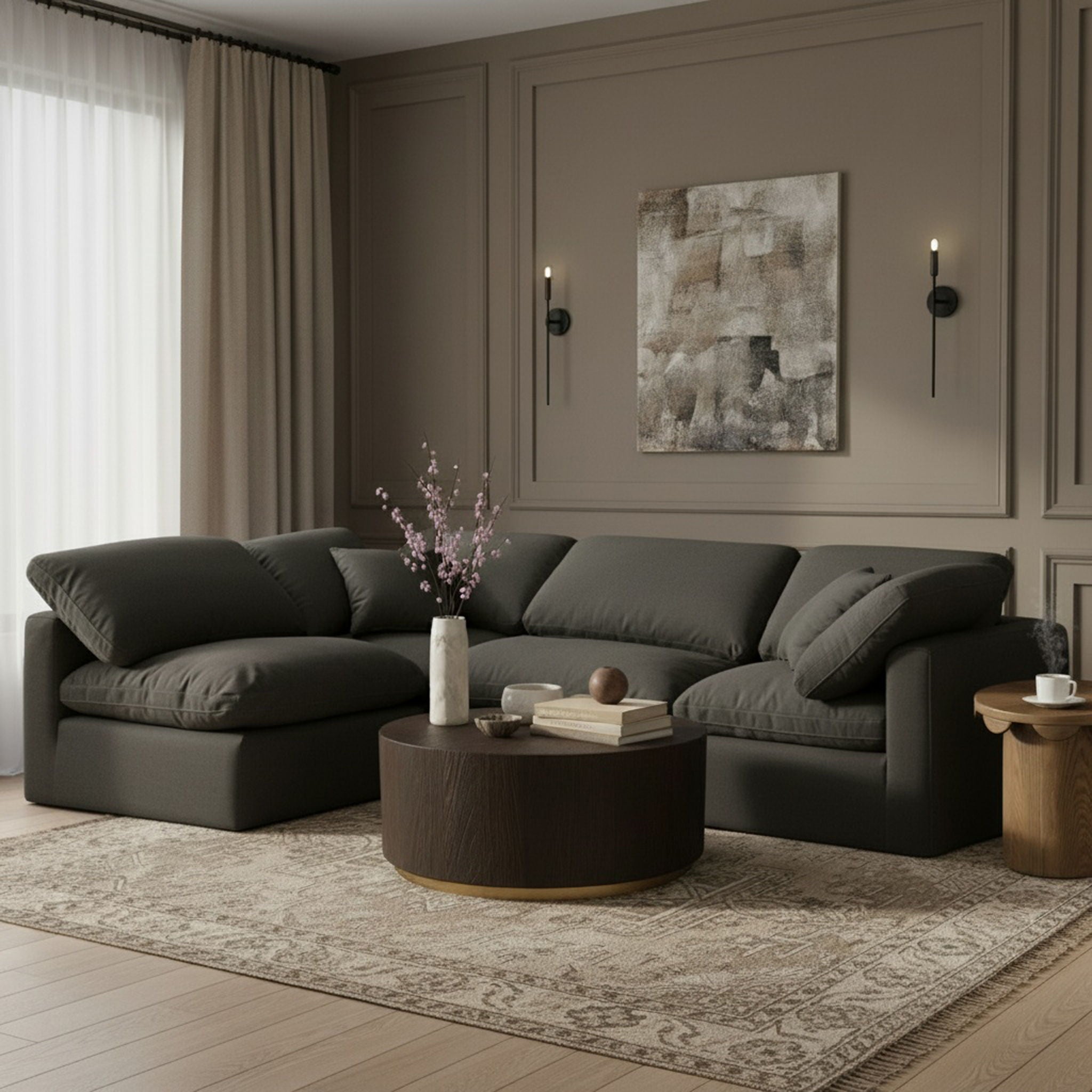 Indulge - Linen 4 Piece Modular Sectional