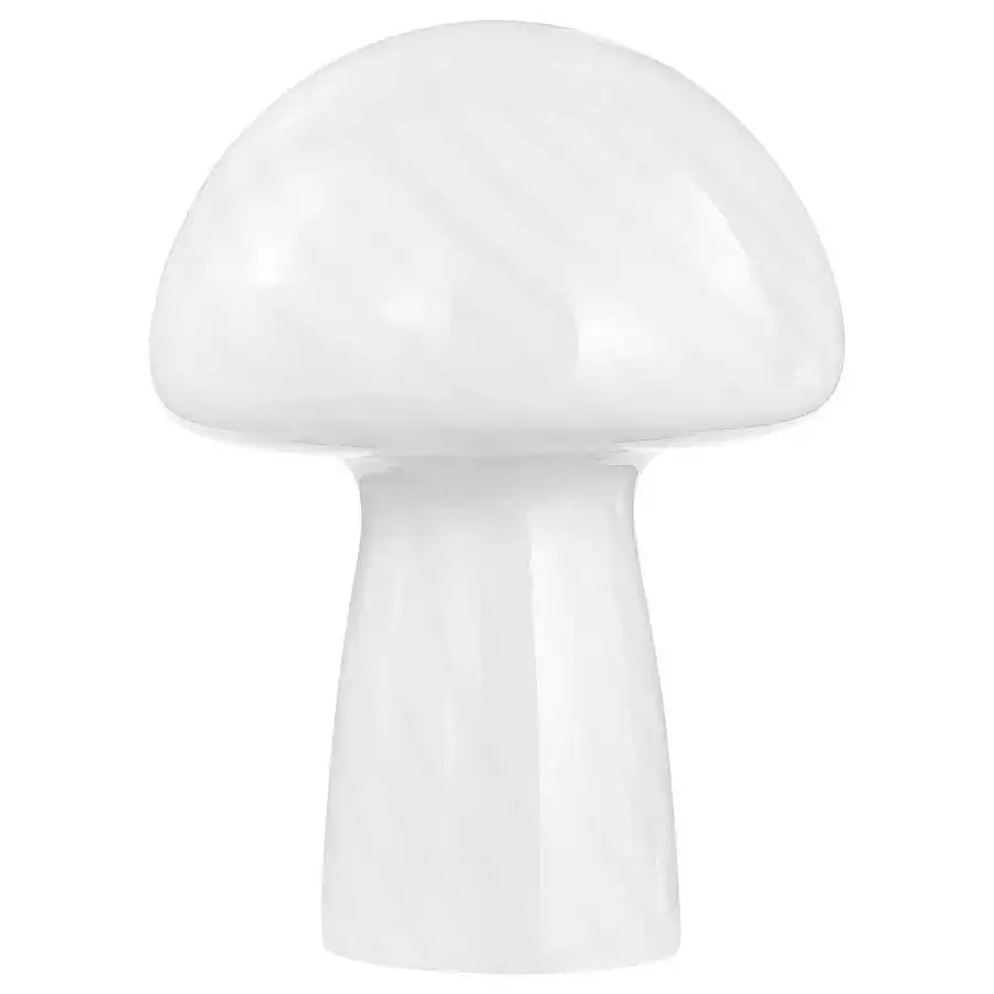 Kanaby - Mushroom Shaped Glass Bedside Table Lamp - White
