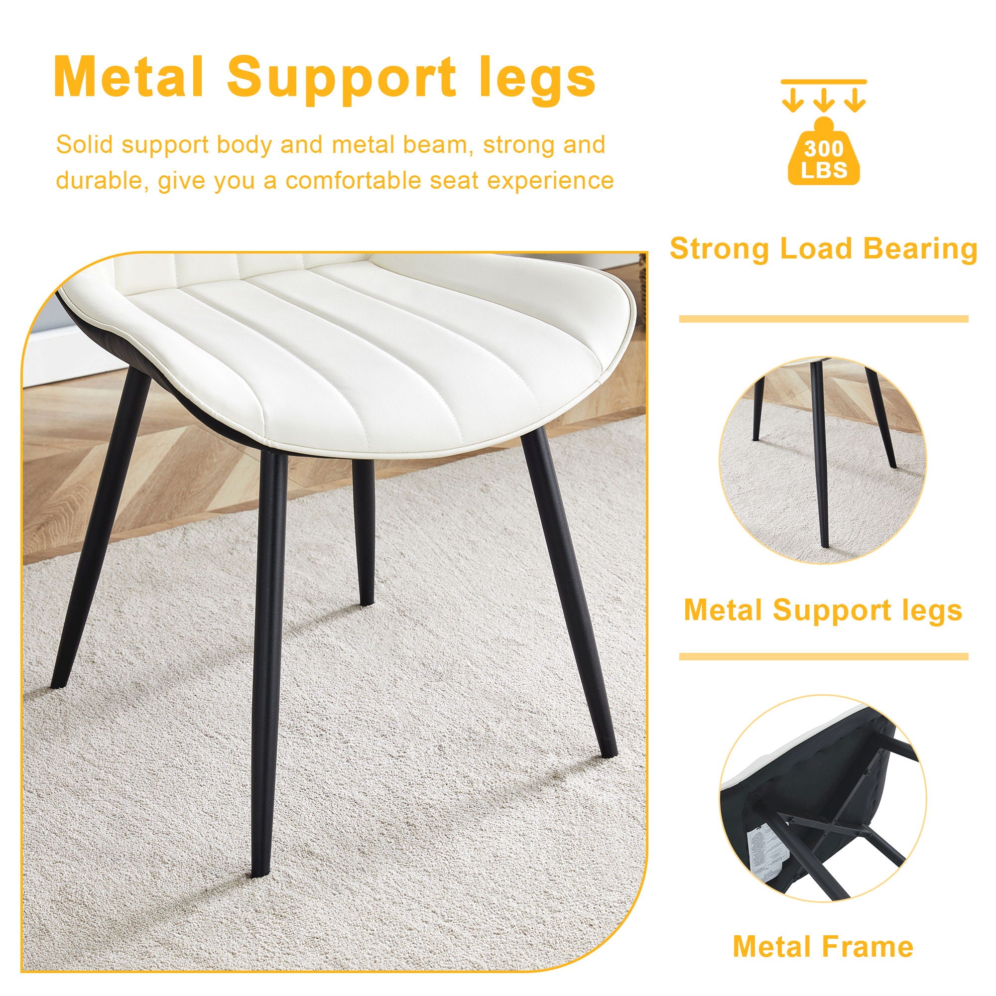 Modern Style Extended Seat Cushion Dining Chair Set