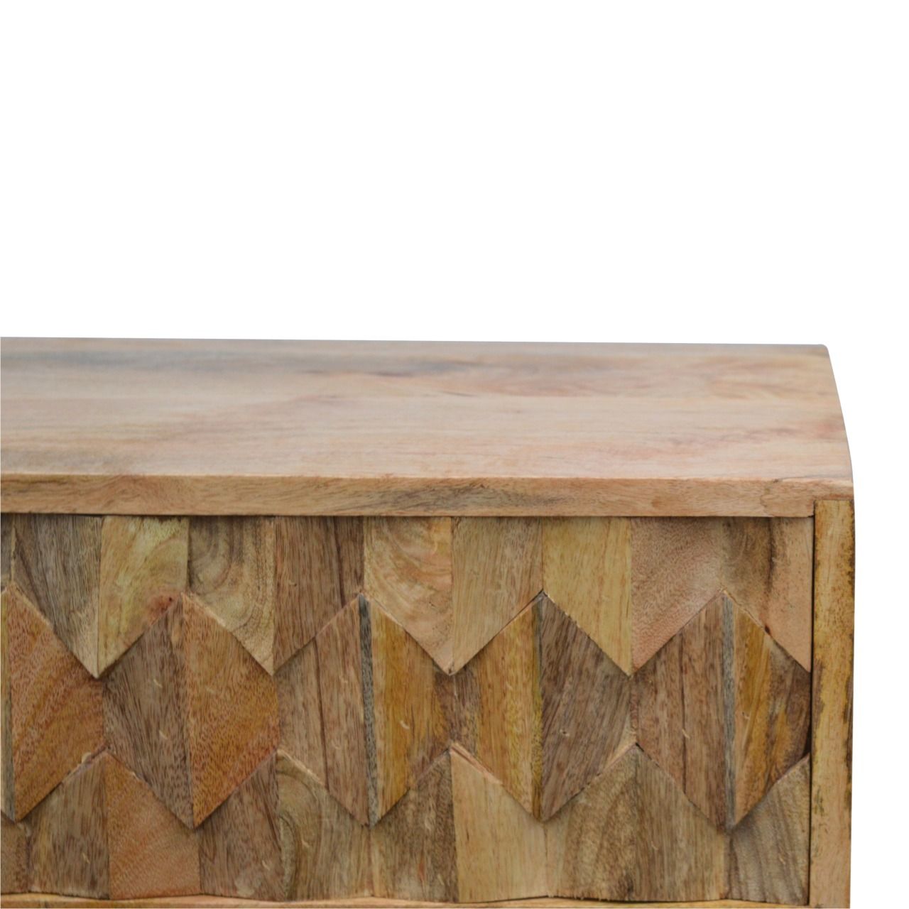Pineapple Carve Sliding Media Unit - Oak