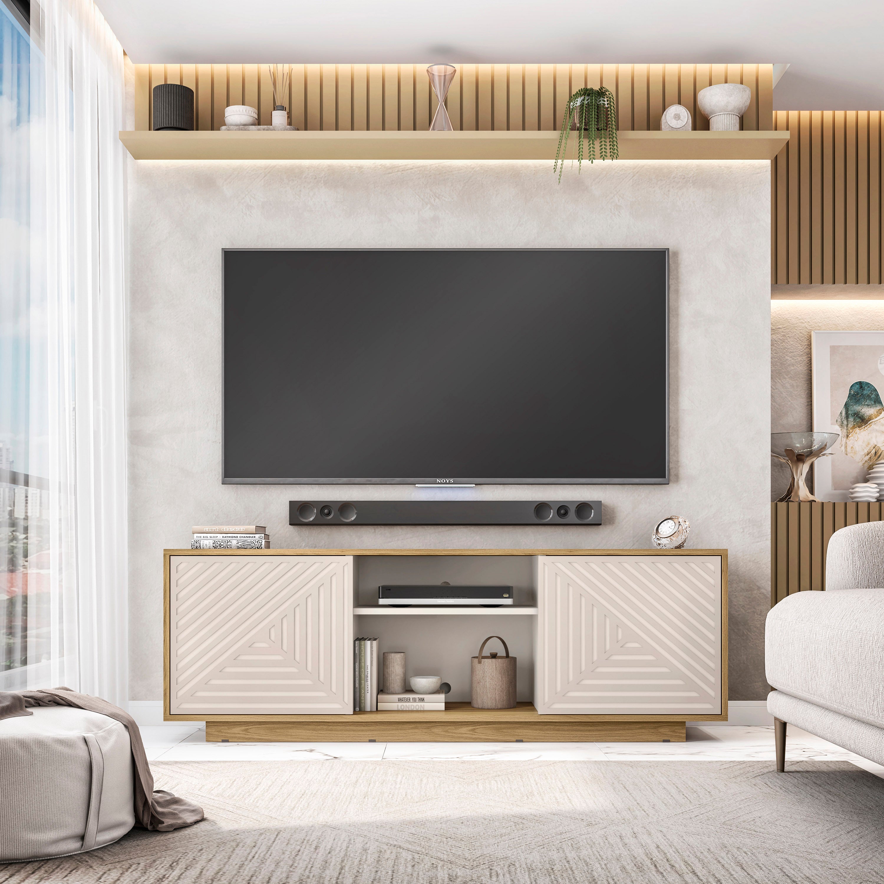 Haven & Co Light Oak Modern TV Stand