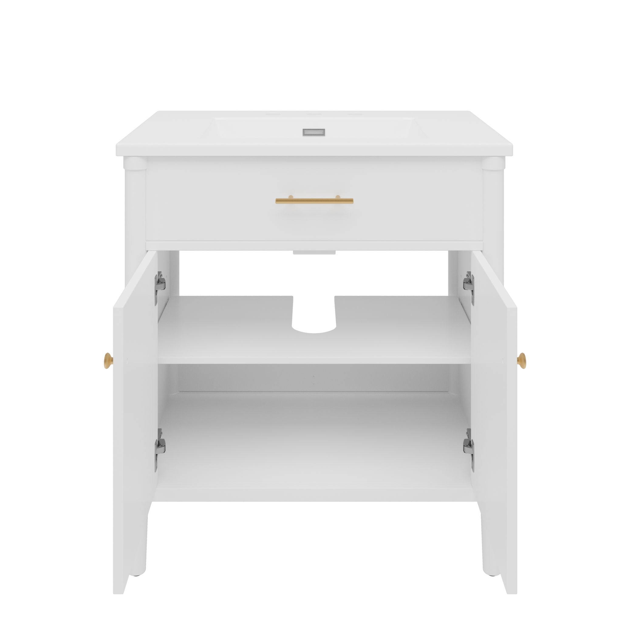 Bathroom Vanity With Sink, Soft Close Doors And Adjustable Shelf