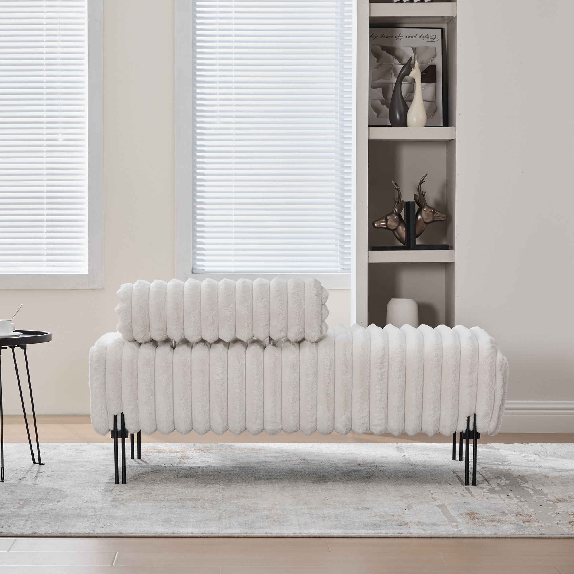 Mini Loveseat With Adjustable Backrest - Beige