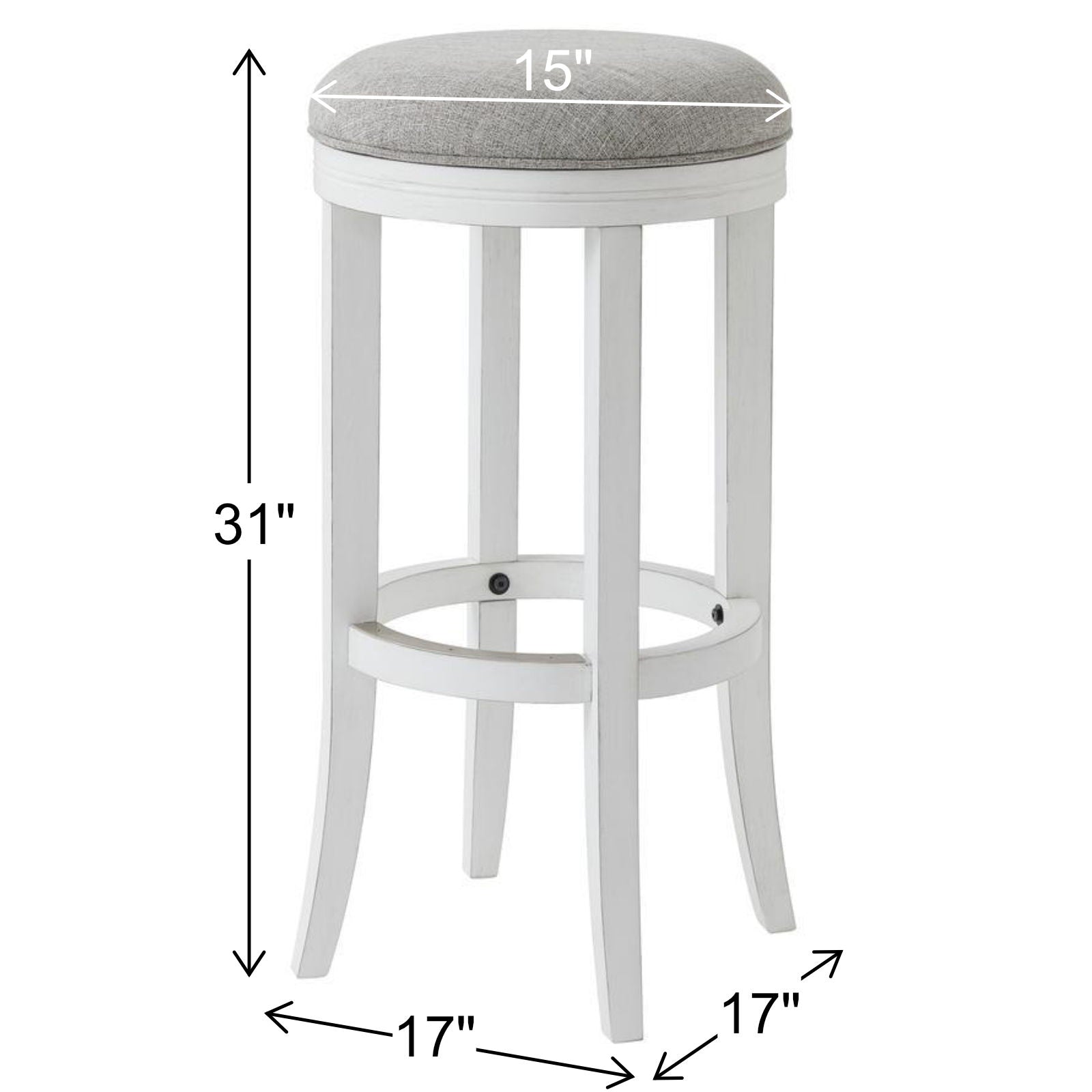 Backless Swivel Stool With Upholstered Seat