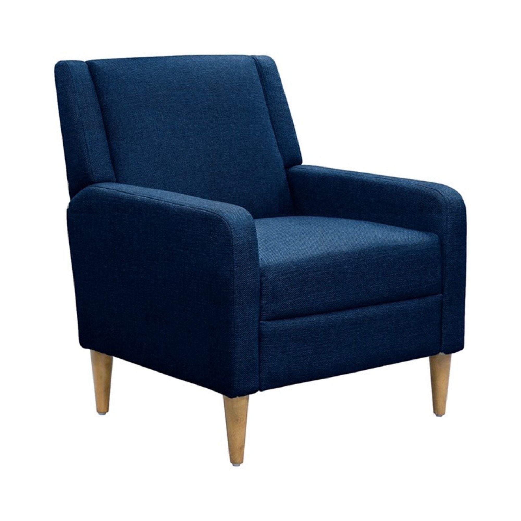 Upholstered Accent Armchair With Legs - Blue