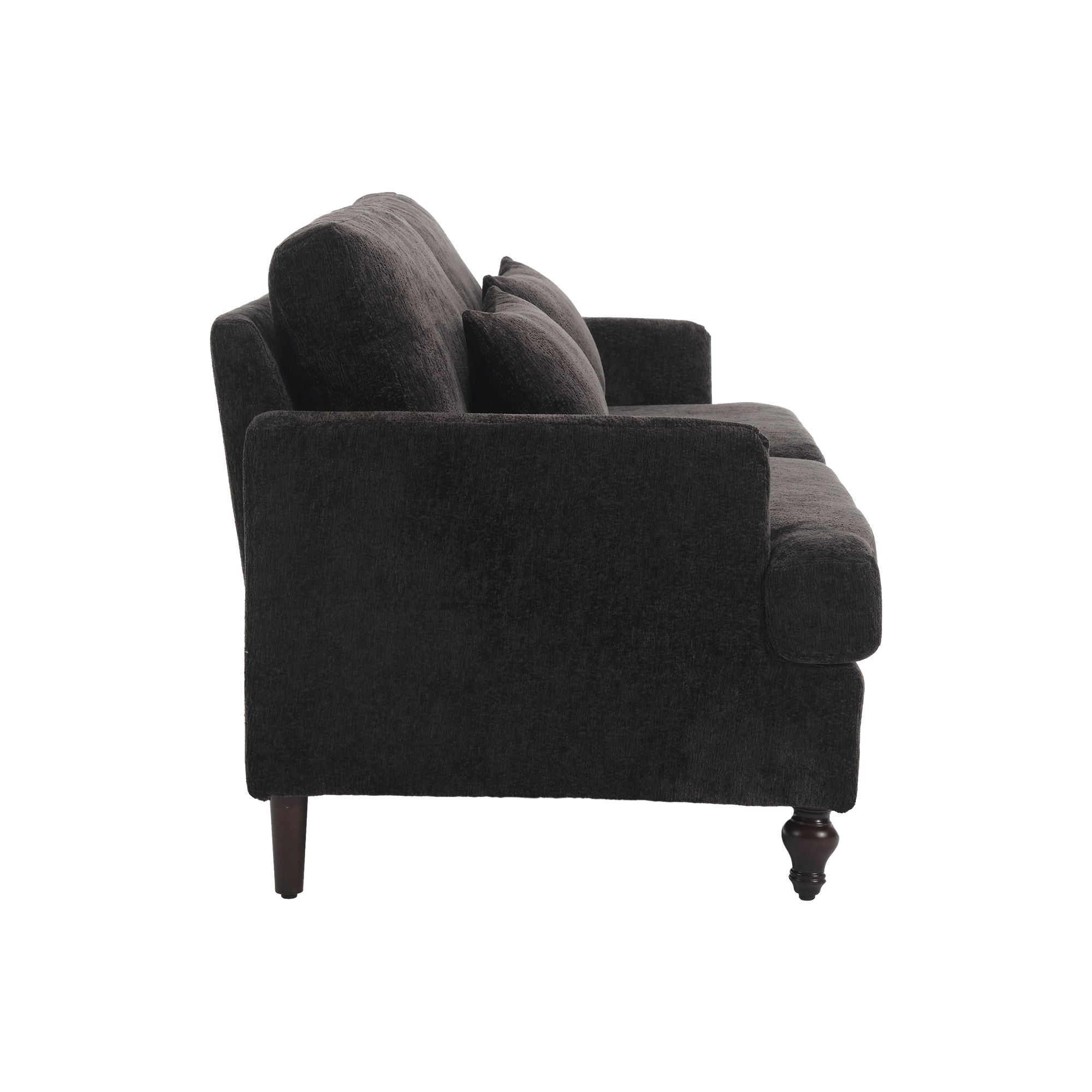 Mid Century Modern Chenille Fabric Loveseat Sofa, 2 Seat Upholstered Couch